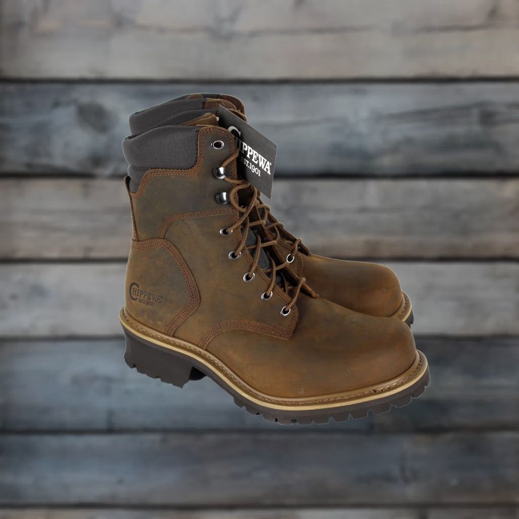 Chippewa Chippewa Men's Hador 8" Oblique Steel Logger Boots Size 9.5 XW Brown Size US 10 / EU 43 - 1 Thumbnail