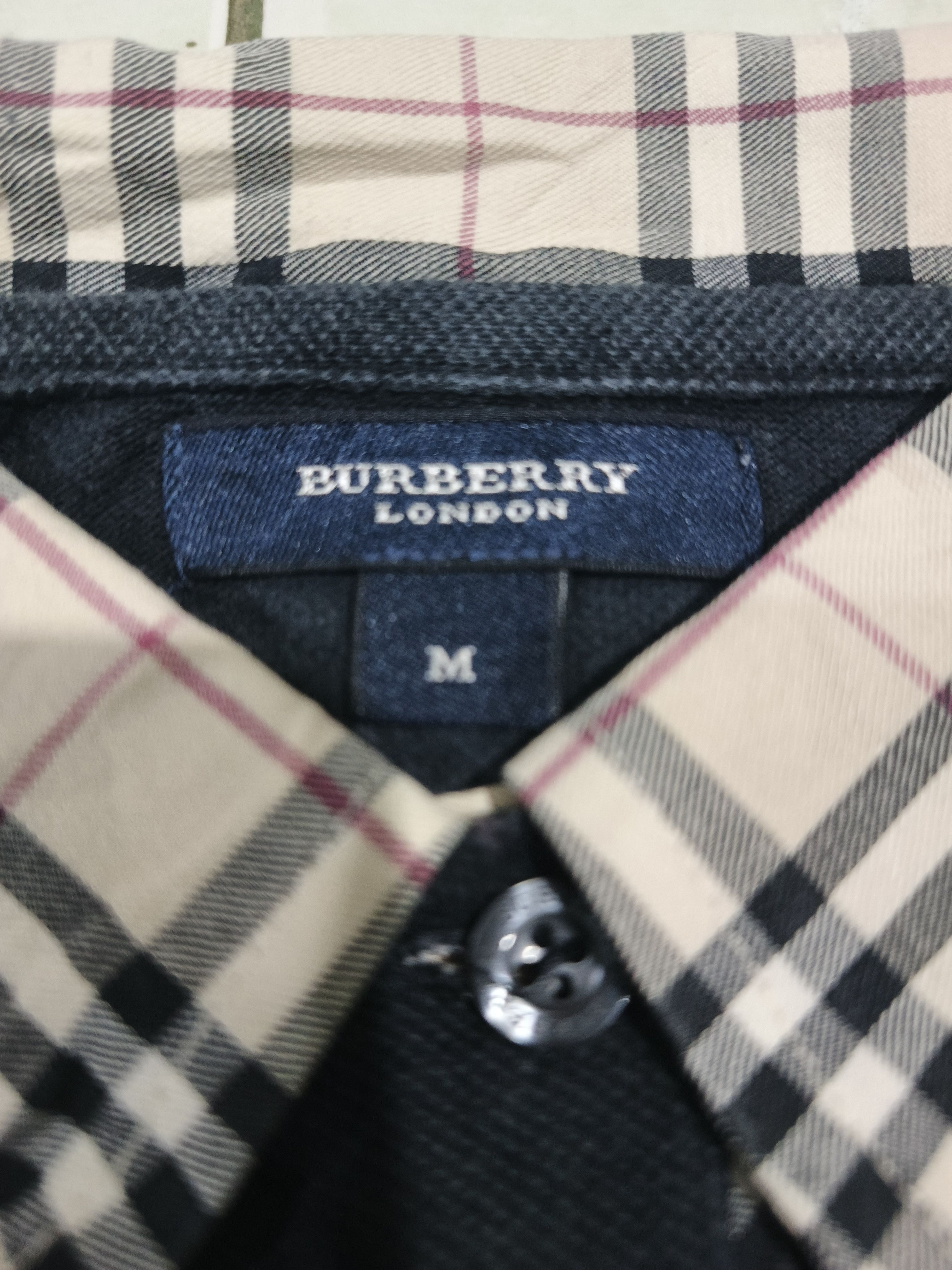 Burberry Vintage BURBERRY LONDON Nova Check Collar Design Polos Size M / US 6-8 / IT 42-44 - 3 Thumbnail