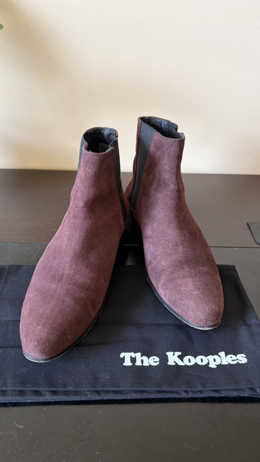 The Kooples Burgundy Suede Chelsea Boots – Size US 9