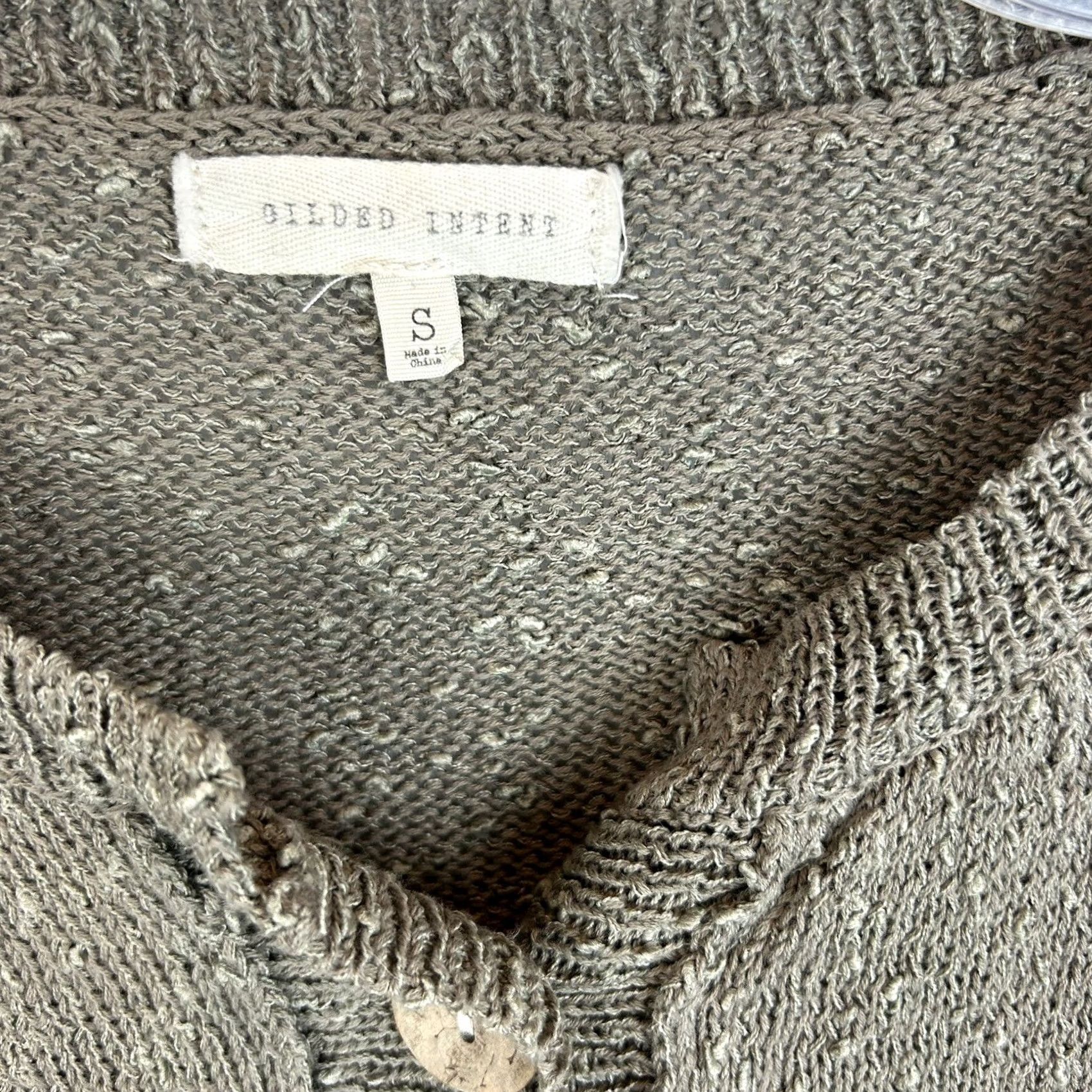 Vintage Sage Womens Small Sweater Oversized Half Button Textured Minimalist Capsule Size S / US 4 / IT 40 - 3 Thumbnail