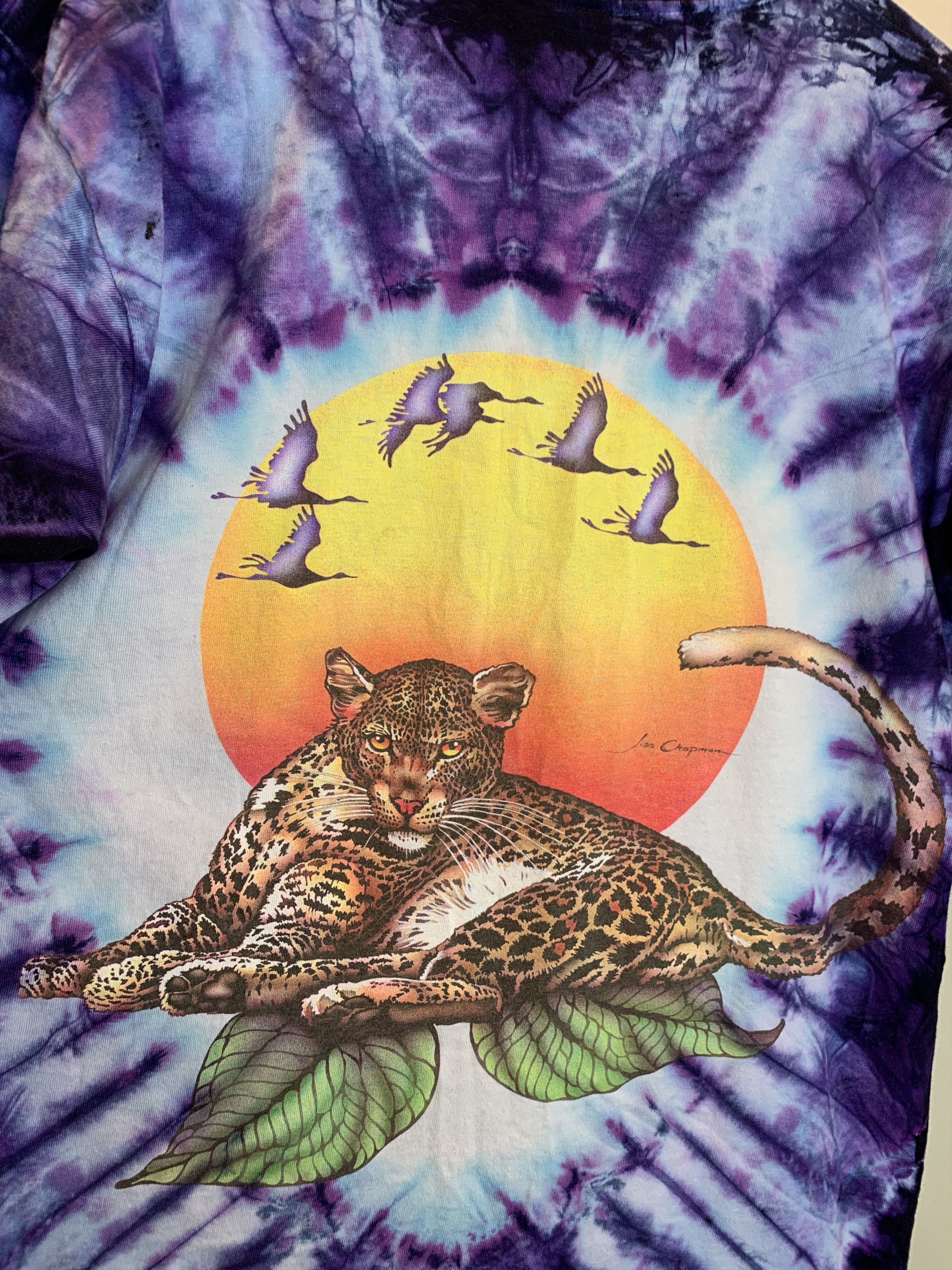 Vintage *RARE* Vintage Rainforest Nature Single Stitch Tie Dye Shirt Size US L / EU 52-54 / 3 - 4 Thumbnail