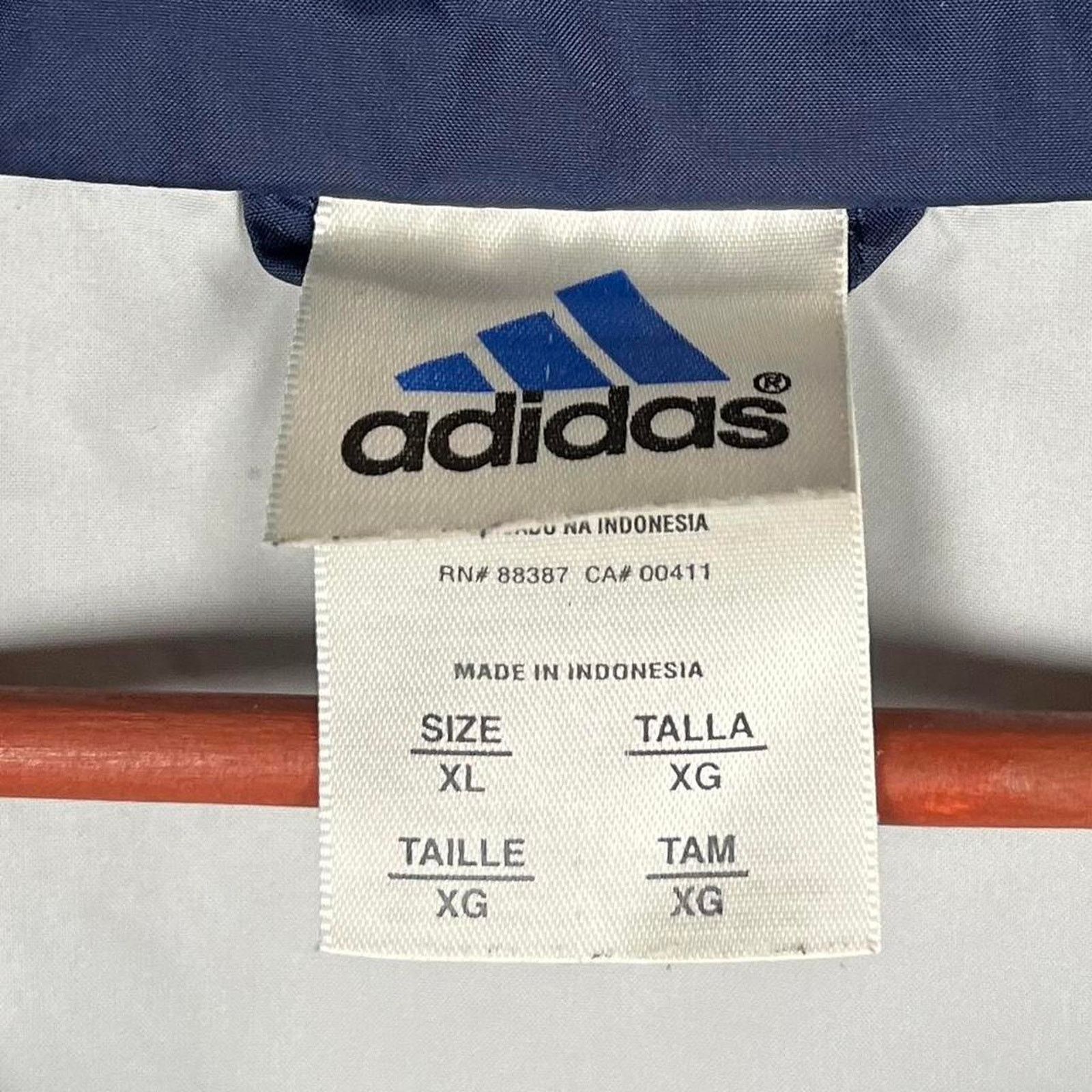 Adidas × Vintage Vintage 90s Adidas Navy & Grey Essential Windbreaker Jacket Size US XL / EU 56 / 4 - 4 Thumbnail