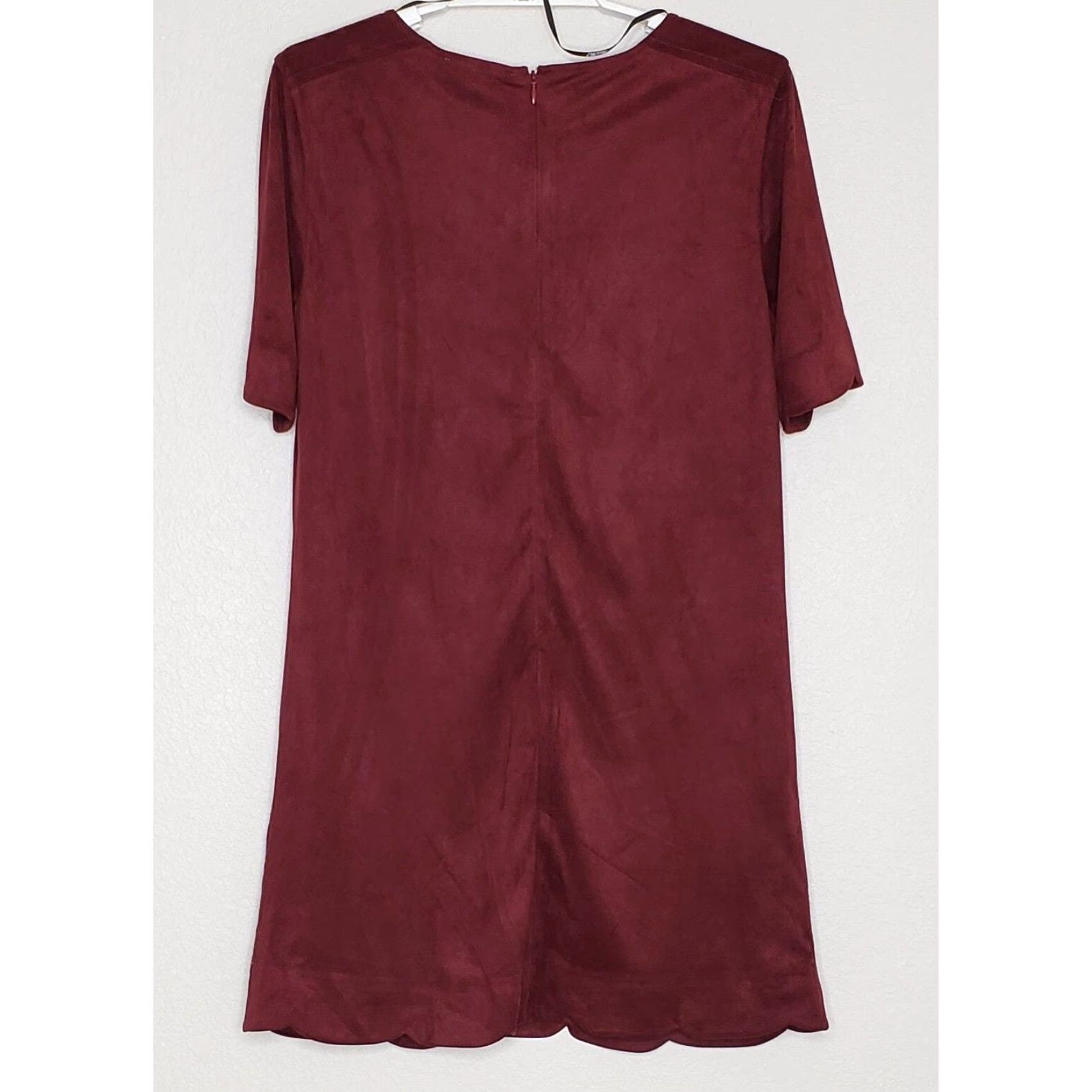 Miss Me Miss Me Womens Shift Dress Size S Short Sleeve Red Wine Embroidery Front NWT Size 28" / US 6 / IT 42 - 2 Thumbnail