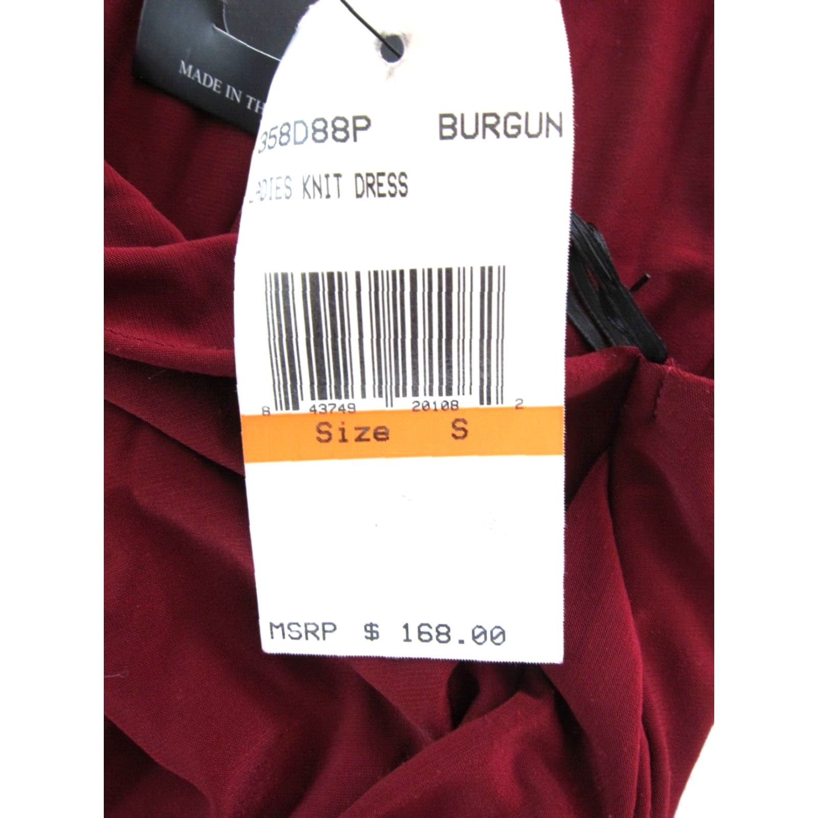 Vintage ABS Allen Schwartz NWT Burgundy Red Knit Dress - Sleeveless High Neck Ruched Stretch, Small, Solid Pattern, Knit Dress, ABS by Allen Schwartz Size S / US 4 / IT 40 - 4 Thumbnail