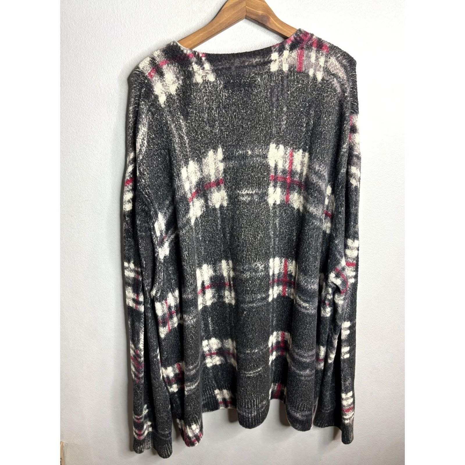 Allsaints AllSaints Sweater Womens XL Gray Plaid Oversized Crewneck Knit Pullover Size XL / US 12-14 / IT 48-50 - 5 Thumbnail