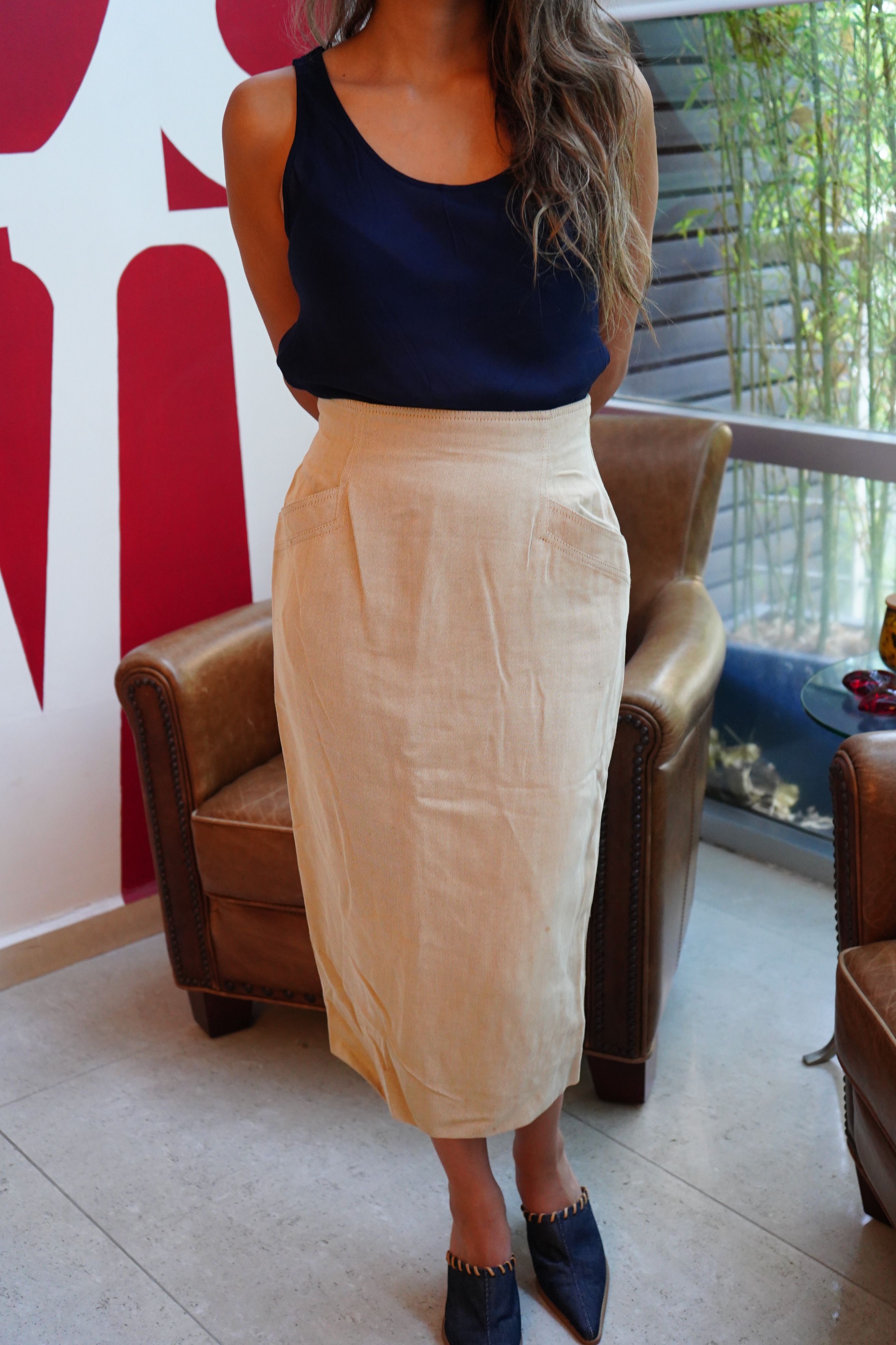 Krizia Krizia beige skirt Size 28" / US 6 / IT 42 - 1 Thumbnail