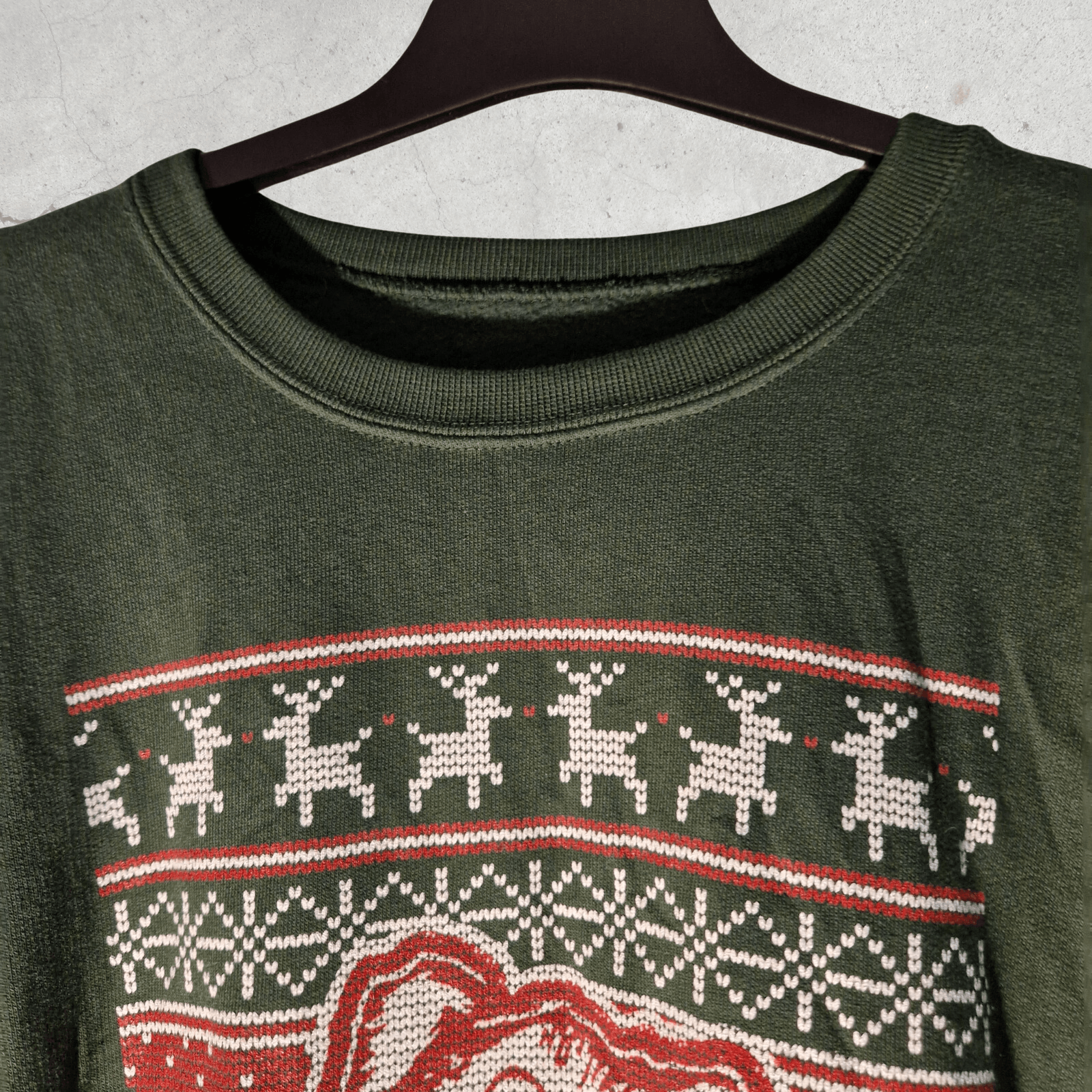 Retrofit × Vintage GORMEN'S Ugly Green Xmas Sweater - Funny Print Jumper 90s Size US L / EU 52-54 / 3 - 6 Thumbnail