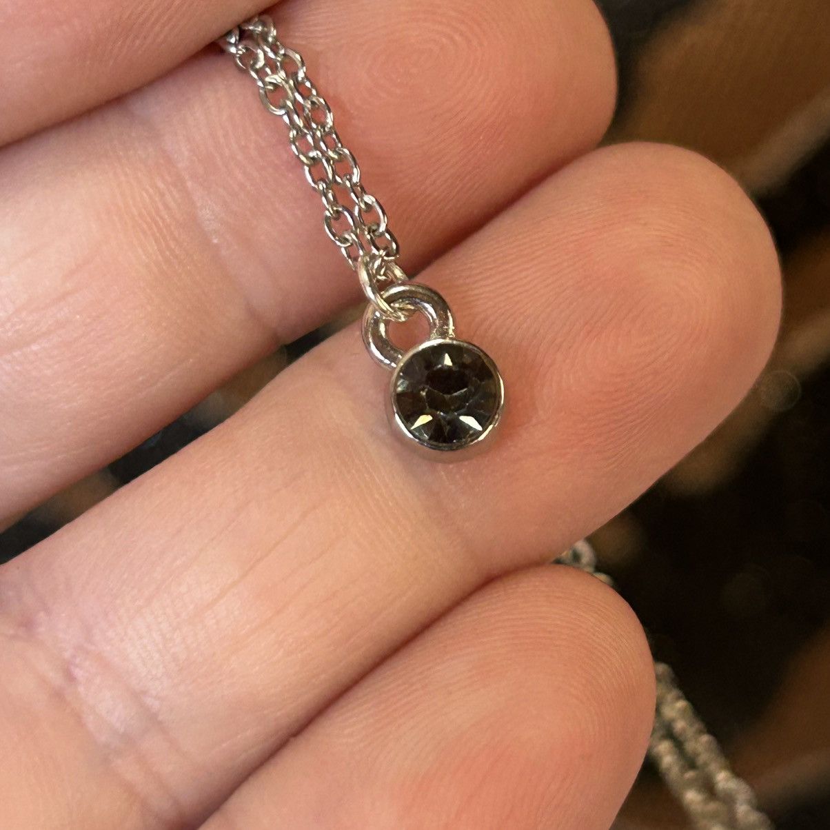 Handmade Handcrafted faceted slate blue glass pendant necklace Size ONE SIZE - 1 Thumbnail