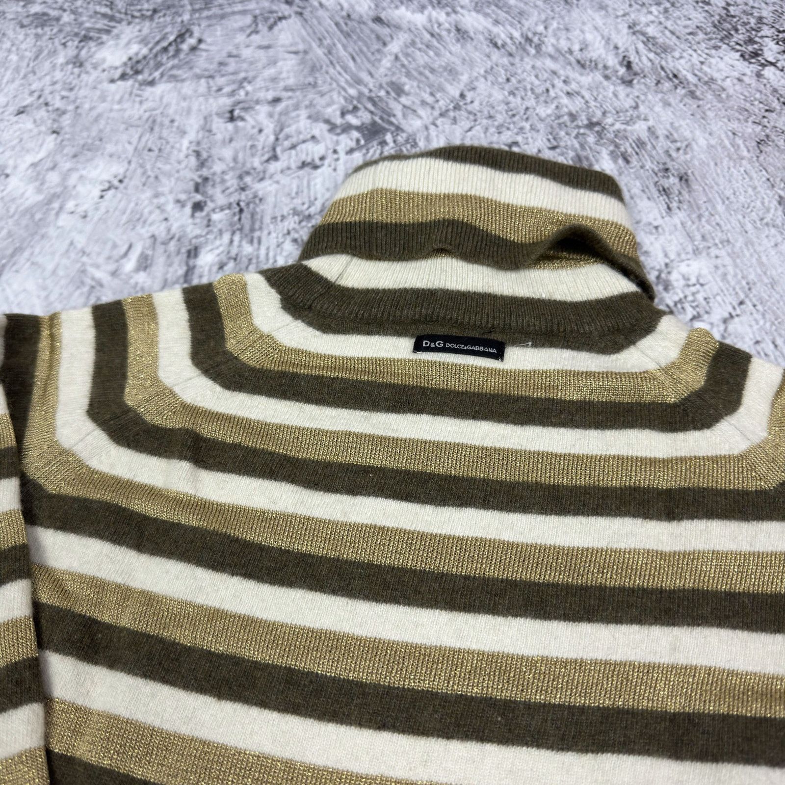 Dolce & Gabbana Dolce & Gabbana Womens Wool Striped Knit Turtle Neck Sweater Size L / US 10 / IT 46 - 5 Thumbnail