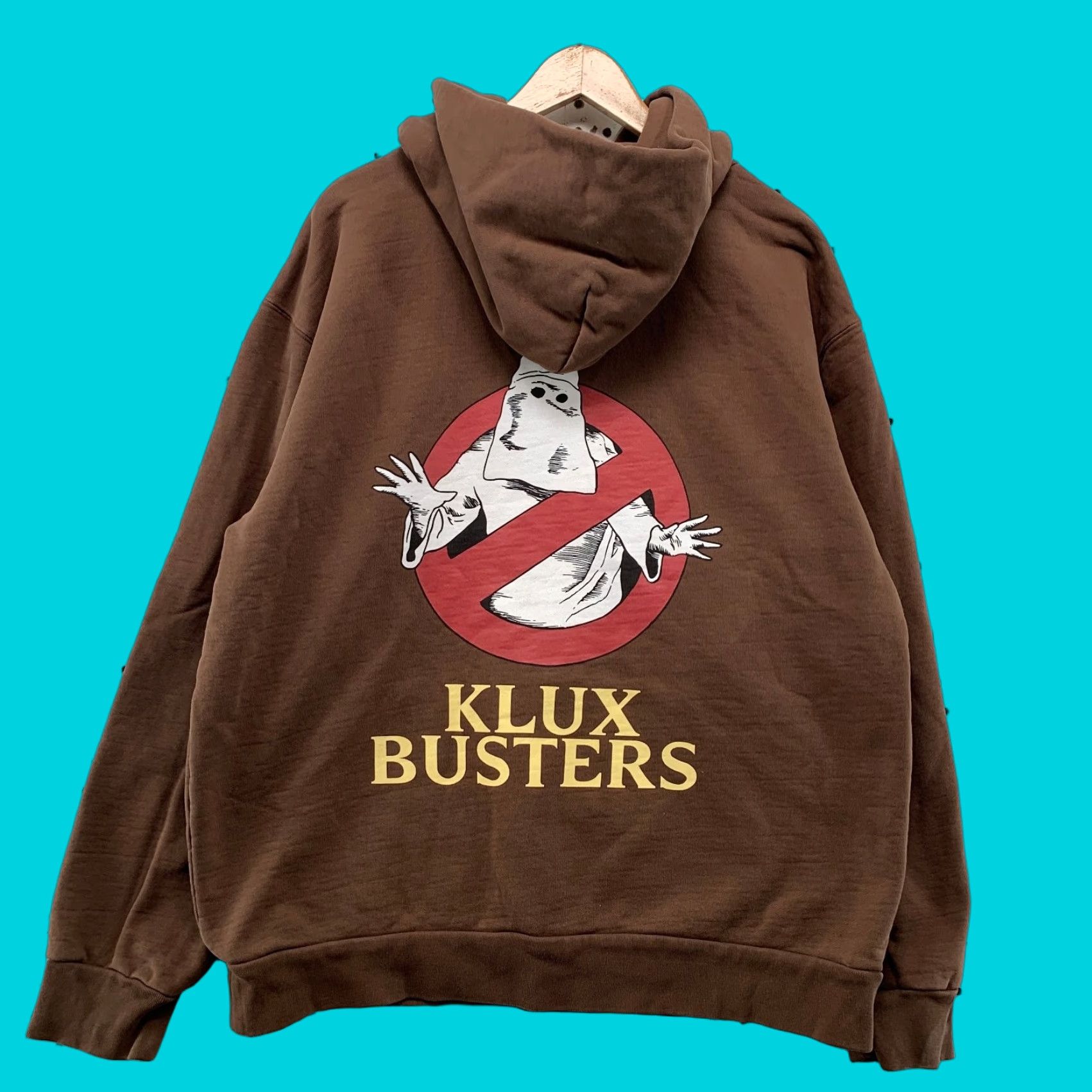 VINTAGE WCKDTHGHTS LA Kluxbusters WTLA Hoodie Sweatshirt Mens 2XL Brown RARE Wicked