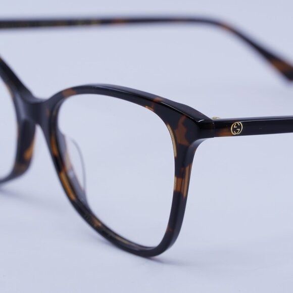 Gucci Gucci GG1360O 002 Eyeglasses Dark Havana 53mm Cat Eye Frame Size ONE SIZE - 2 Thumbnail