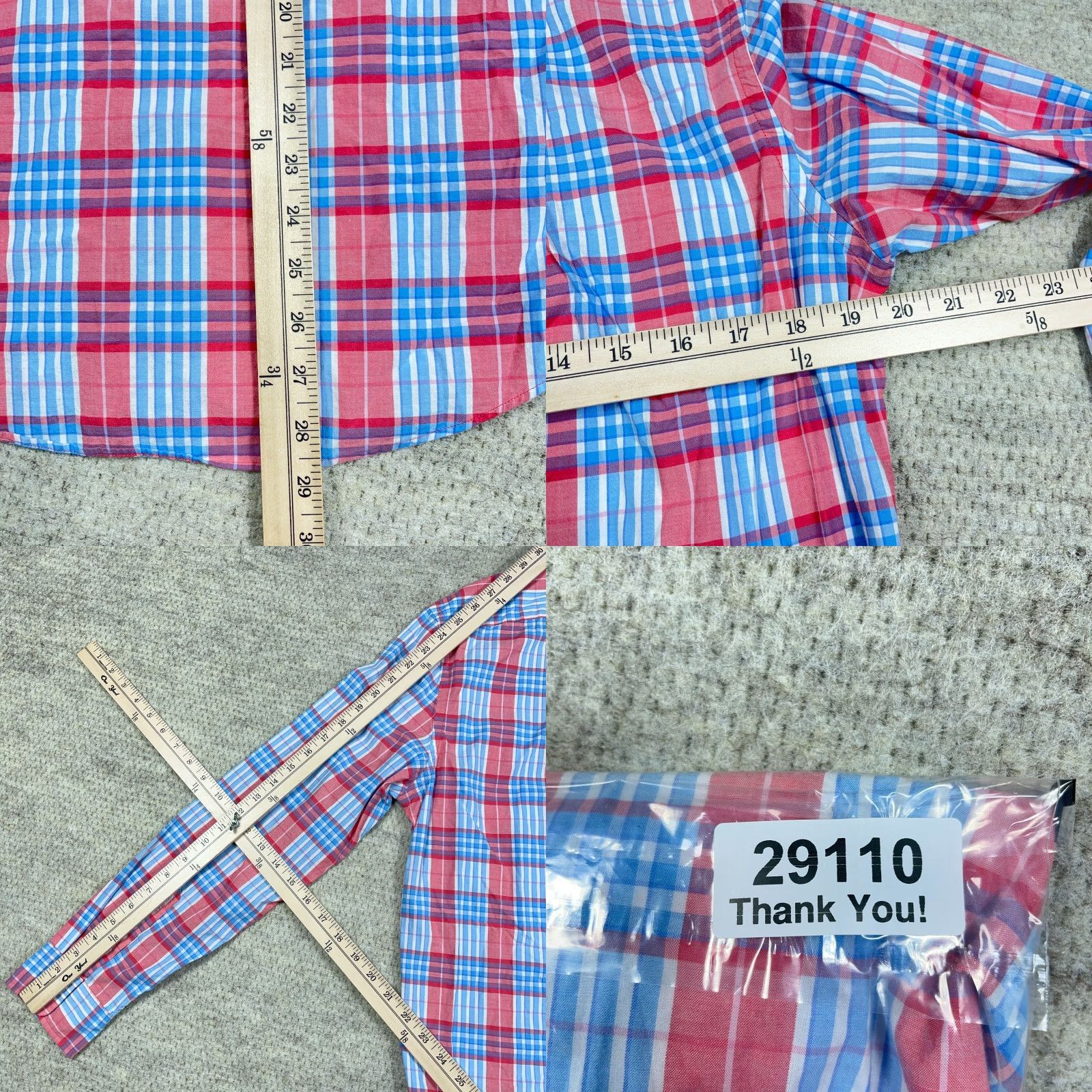 Vineyard Vines VINEYARD VINES Murray Shirt Button-Up Plaid Blue Pink Slim Fit Men M Size 40R - 8 Thumbnail