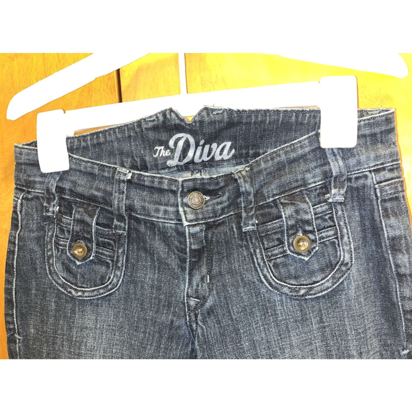 Old Navy VINTAGE Old Navy Flared Jeans Size 0 Women's Dark Blue 90s Retro Bohemian Festival Size 25" / US 0 / IT 36 - 2 Thumbnail