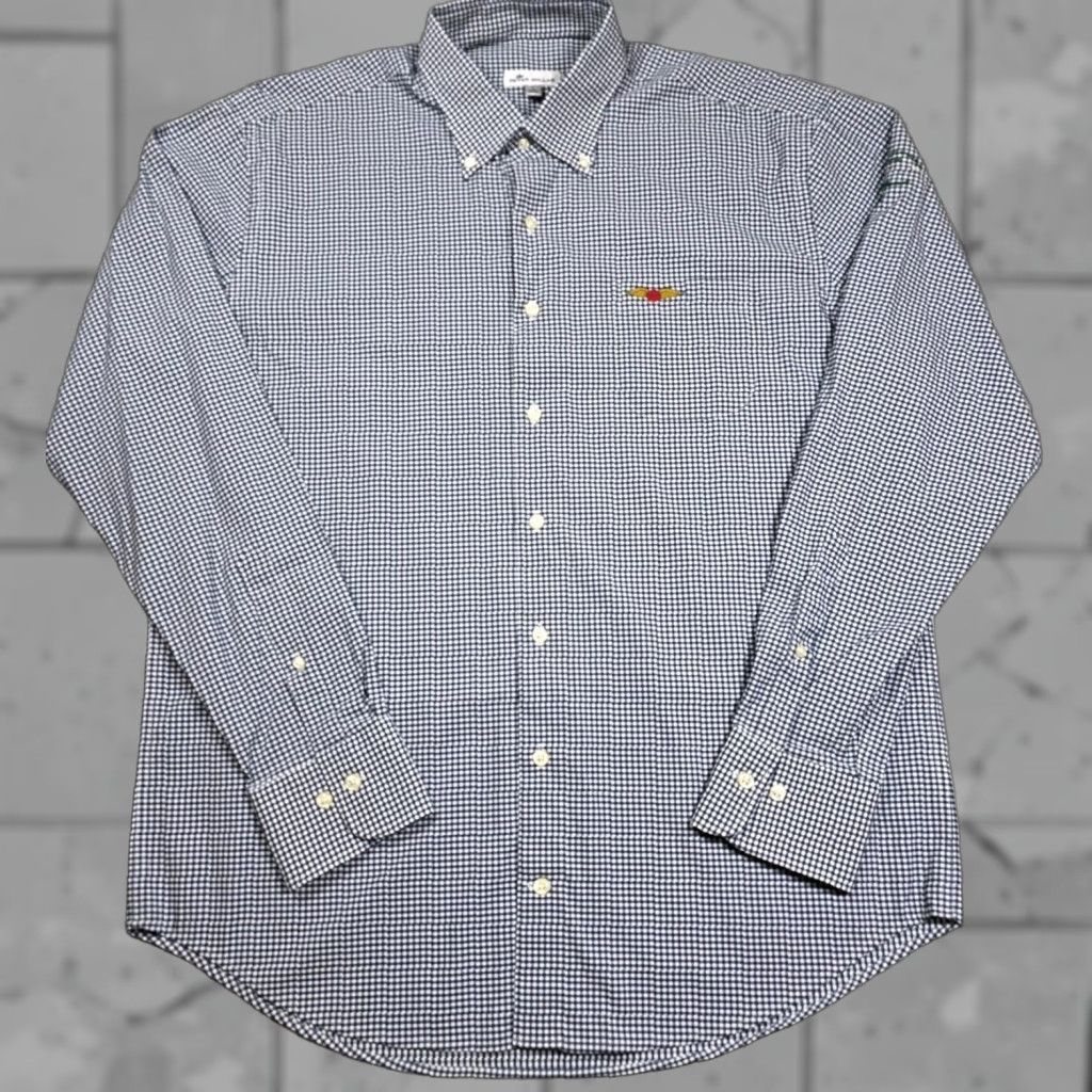 Peter Millar PETER MILLAR Performance Button Up Shirt Baltusrol Golf Club L Blue Mini Check Shirt Regular Mens L Blue Peter Millar Summer Comfort Size US L / EU 52-54 / 3 - 1 Thumbnail