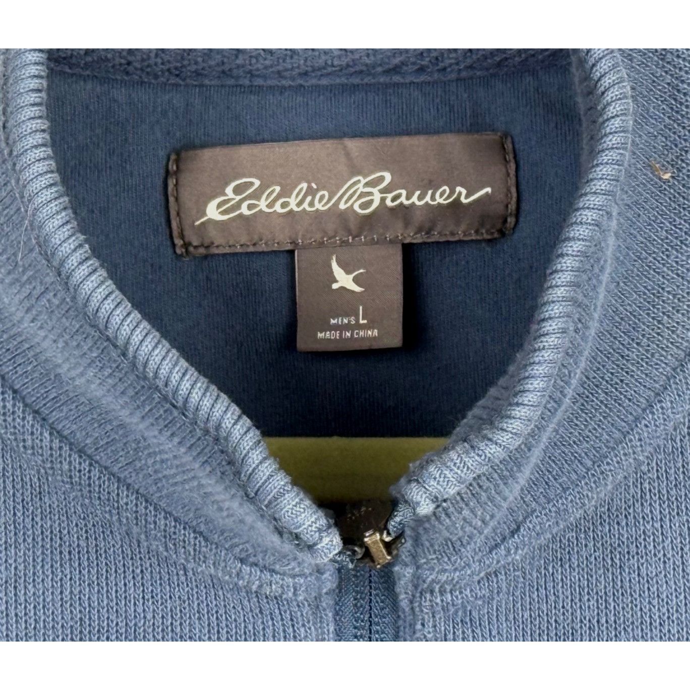 Eddie Bauer Eddie Bauer Men's 1/4-Zip Cotton Sweater Blue Size L Size US L / EU 52-54 / 3 - 3 Thumbnail
