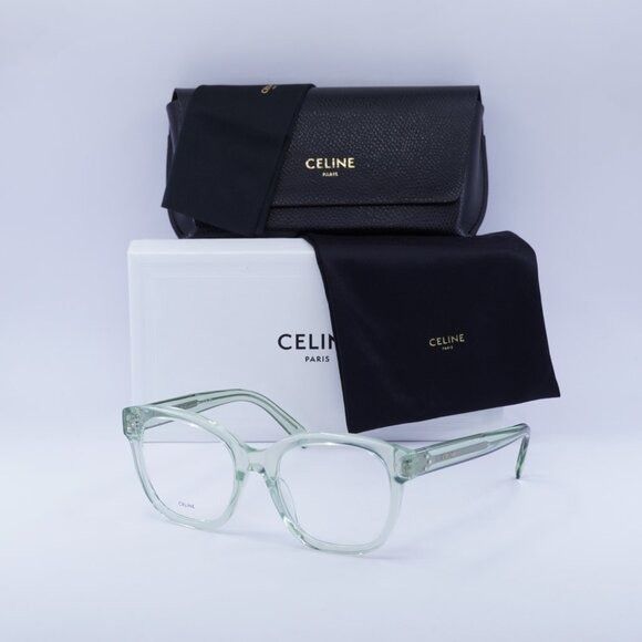 Celine Celine CL50086I 093 Eyeglasses Transparent Teal 53mm Square Size ONE SIZE - 1 Thumbnail