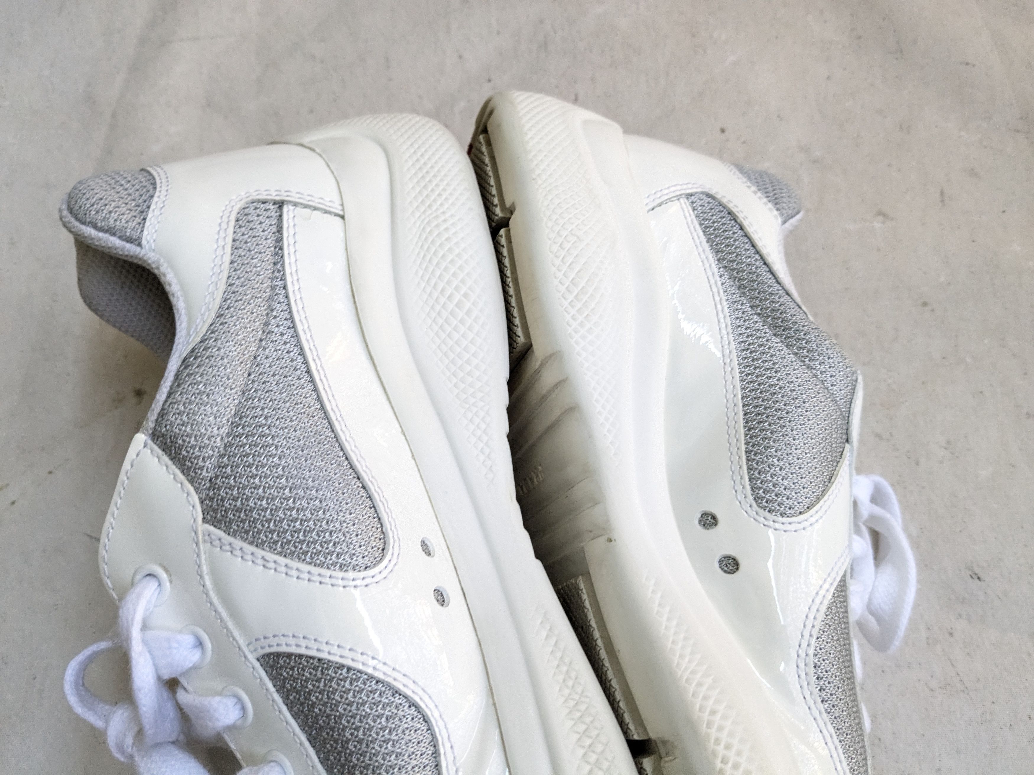 Prada Prada America's Cup White 8 Low Silver Patent Leather Size US 8 / EU 41 - 8 Thumbnail