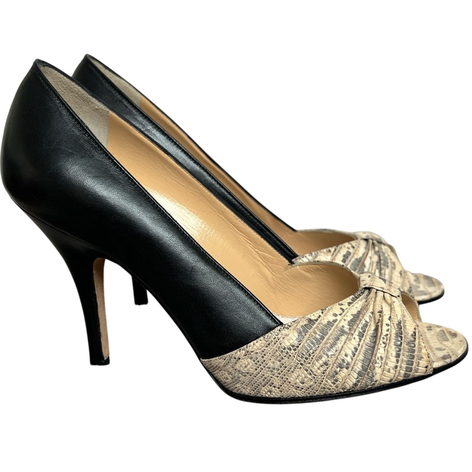 Richard Chai Rickard Shah Charlene Heels Pumps Snakeskin 36.5 Made Italy Size US 6 / IT 36 - 3 Thumbnail
