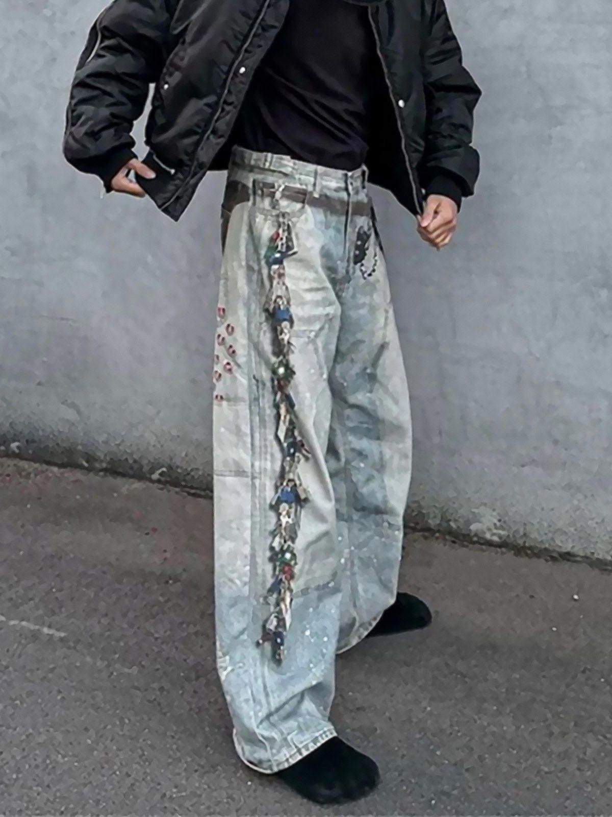 Jean Multi-Keychain Heart Digital Printed Jeans Size US 32 / EU 48 - 1 Thumbnail