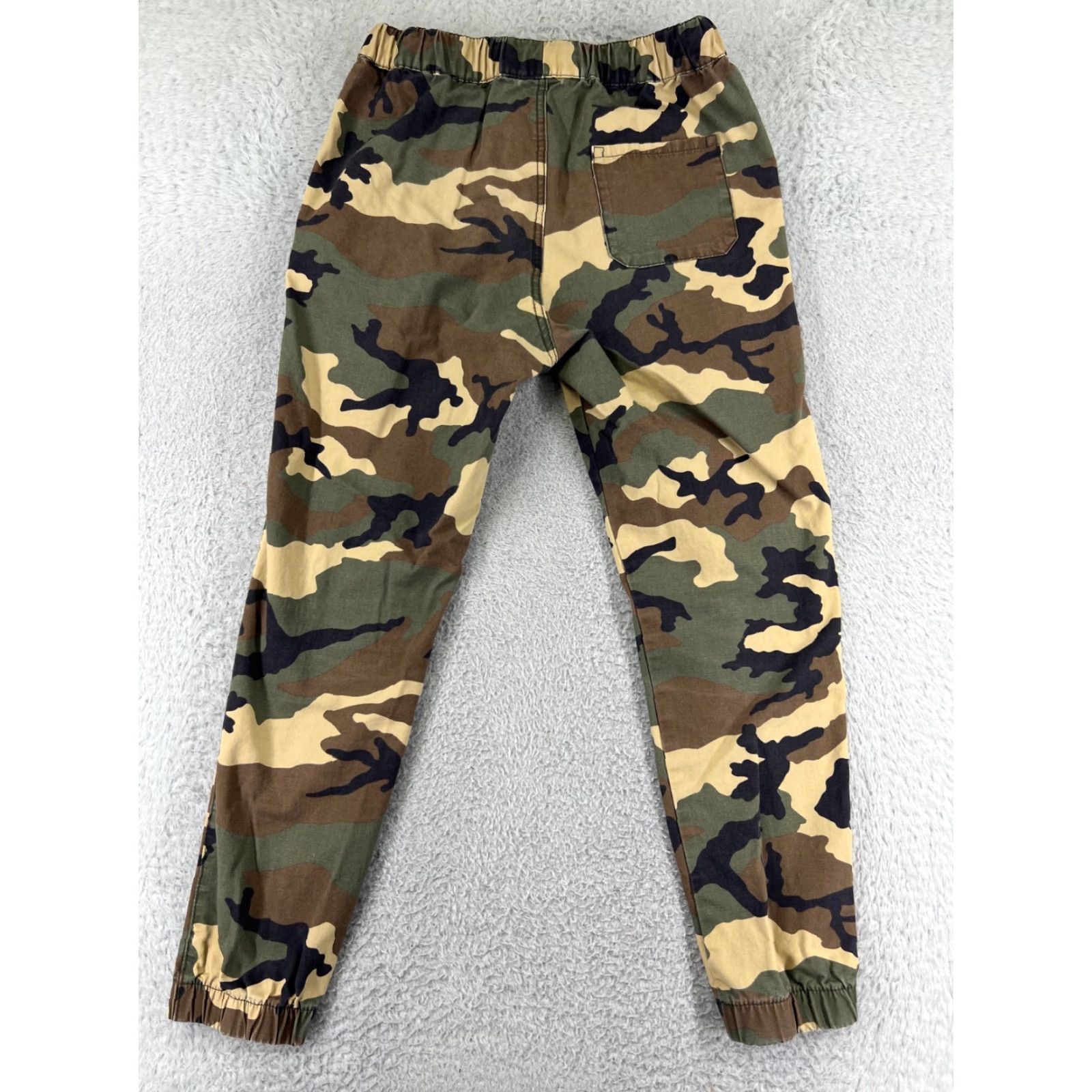 Vintage Matchstick Pants Womens 6 Green Woodland Camo Jogger Cargo 100% Cotton Size 28" / US 6 / IT 42 - 2 Thumbnail