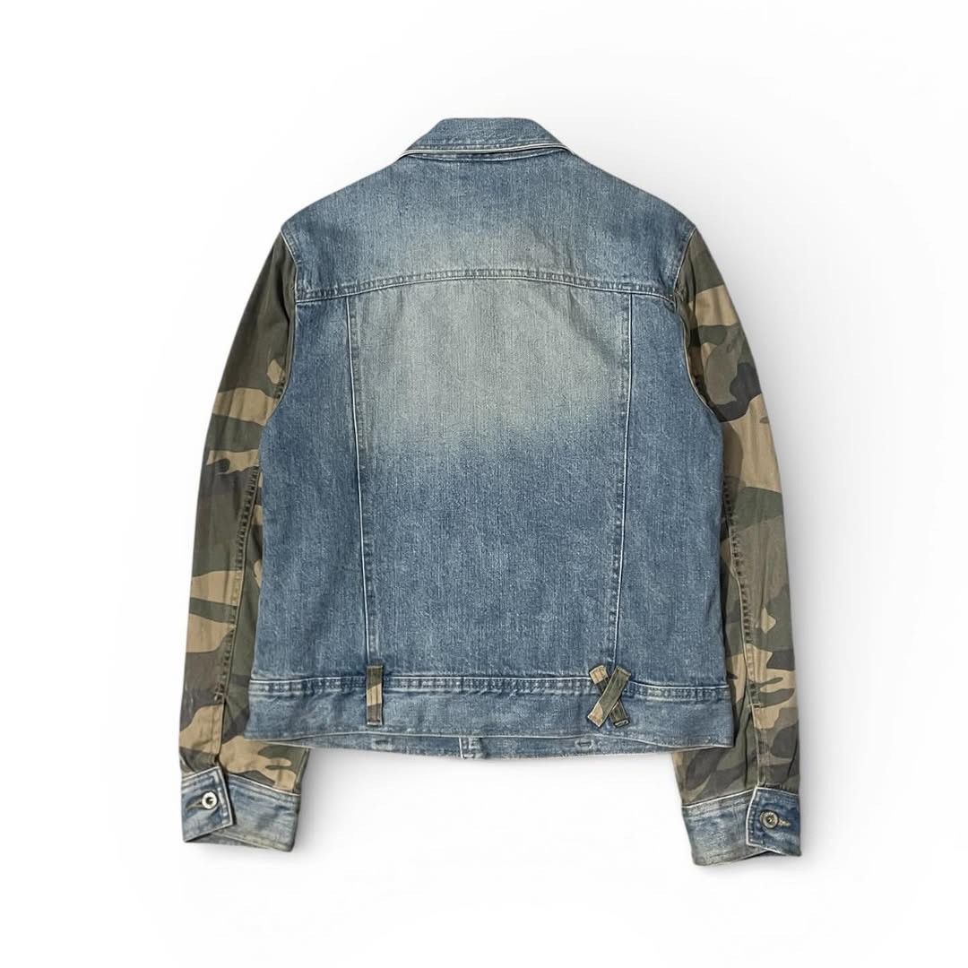 Dolce & Gabbana 00’s Dolce & Gabbana Camo Sleeve Trucker Denim Jacket Size US M / EU 48-50 / 2 - 2 Thumbnail