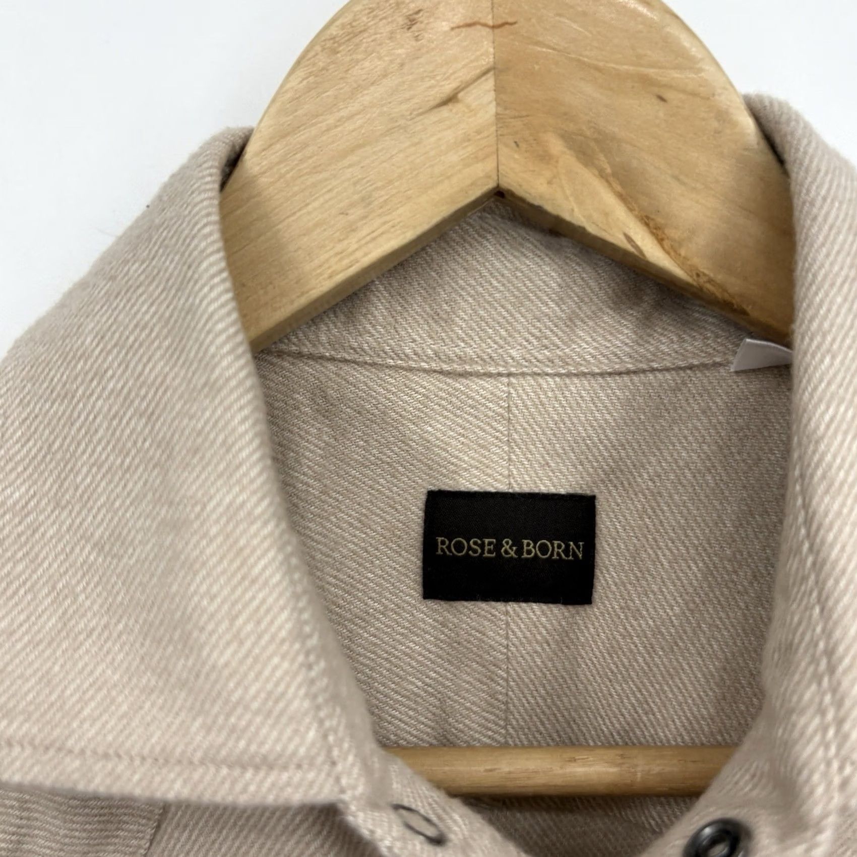 Vintage Rose & Born Western Shirt Medium Beige Luxury Minimalist Brushed Heritage Pearl Button-Up Men Size US M / EU 48-50 / 2 - 5 Thumbnail