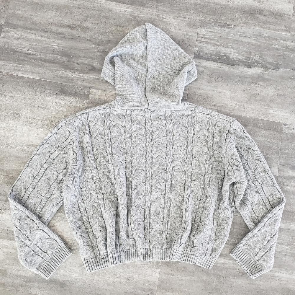 Fashion Nova Grey Hooded FN Sweater Knit Long Sleeve Size 28" / US 6 / IT 42 - 2 Thumbnail