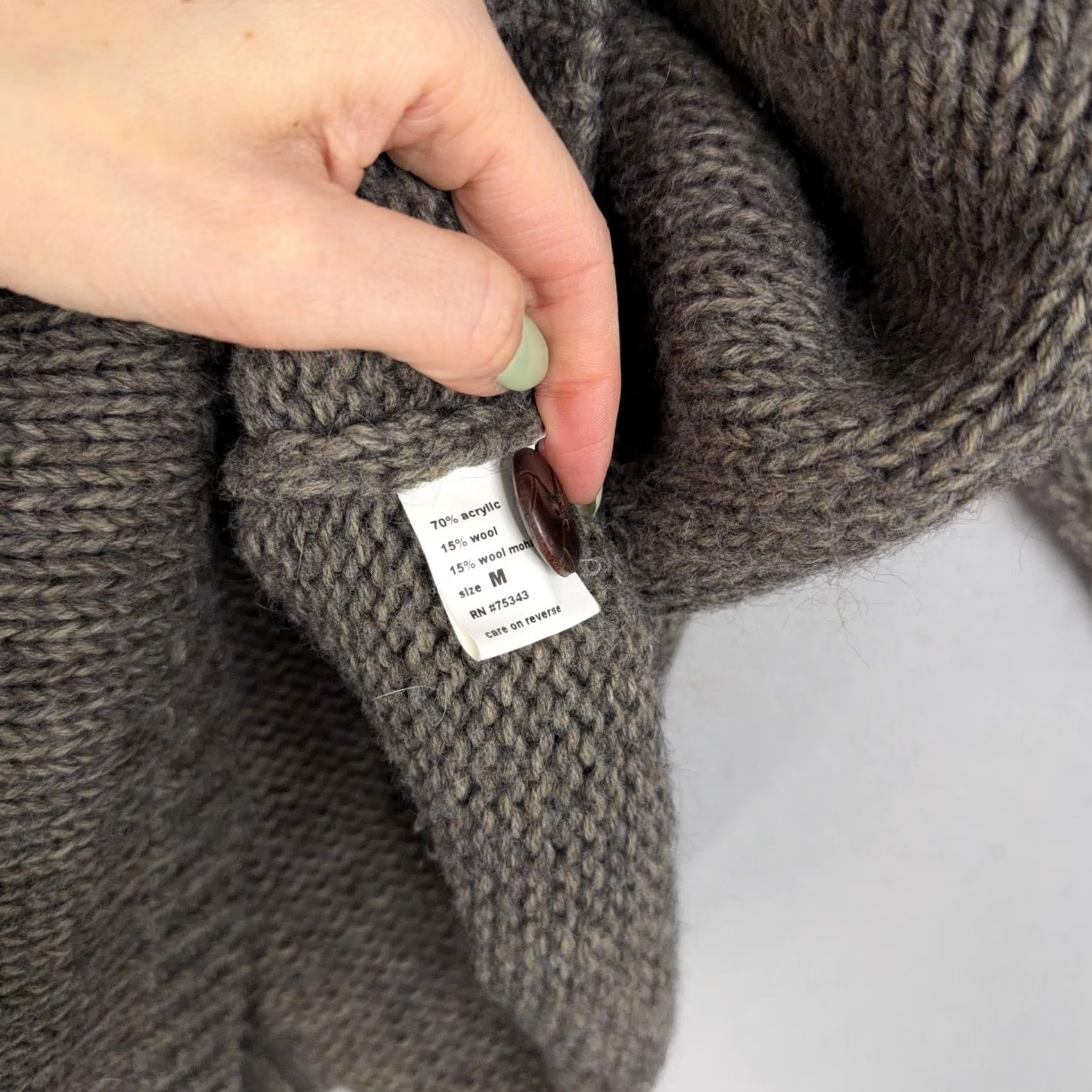 Vintage Luidiana Mens Brown Chunky-Knit Mock Neck Henley Sweater Wool Blend Italy Pullover Size M Regular Fit Heavyweight Mantle Winter Casual Mens Size US M / EU 48-50 / 2 - 5 Thumbnail