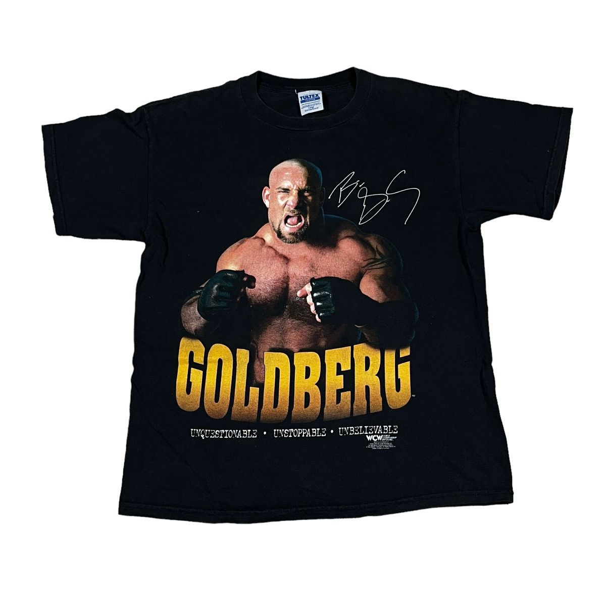 Vintage Vintage 1998 Black GoldBerg WCW Graphic Wrestling Tee | Grailed