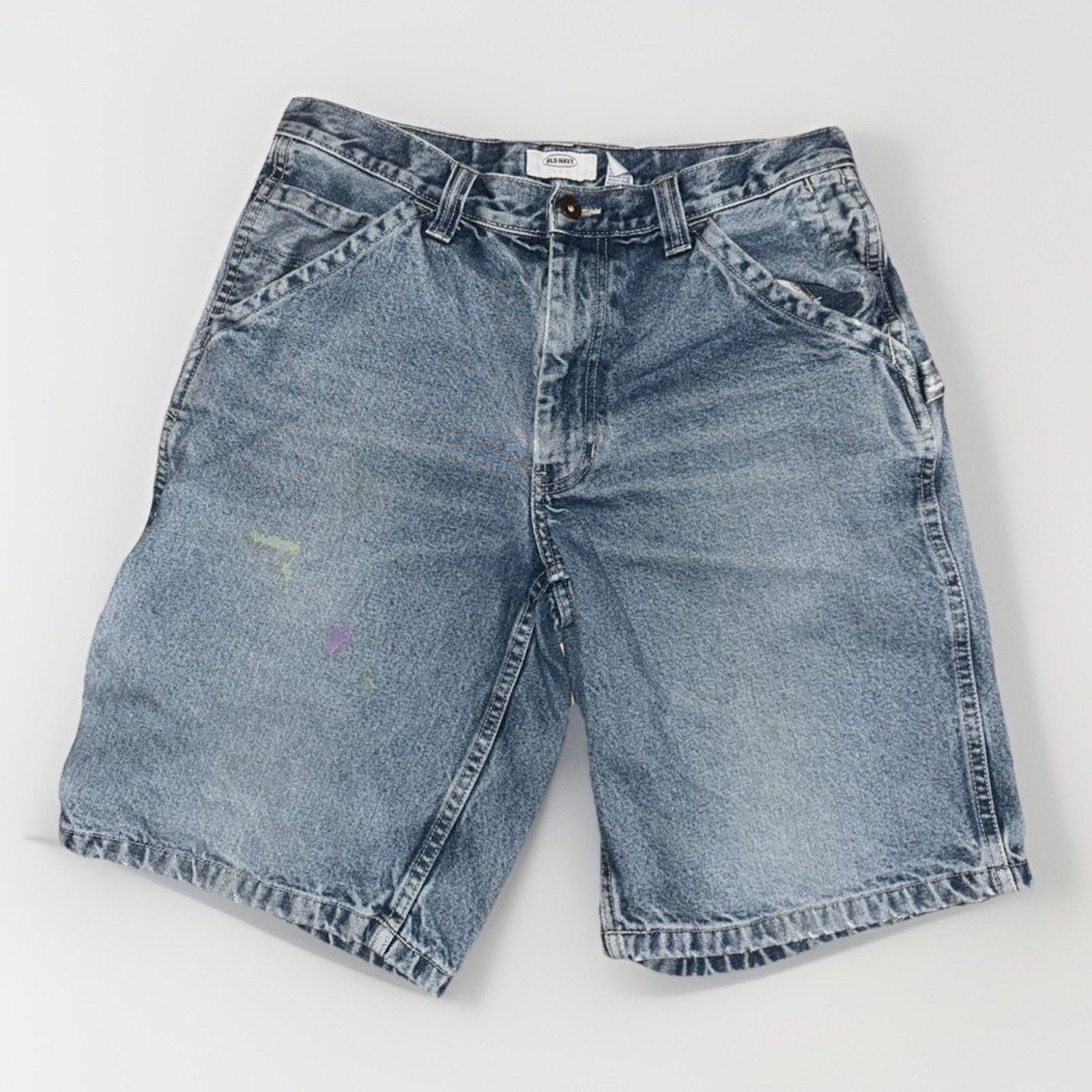 Old Navy × Vintage Vintage Old Navy Carpenter Denim Shorts Blue 31 Y2K Skater Size US 31 - 1 Thumbnail