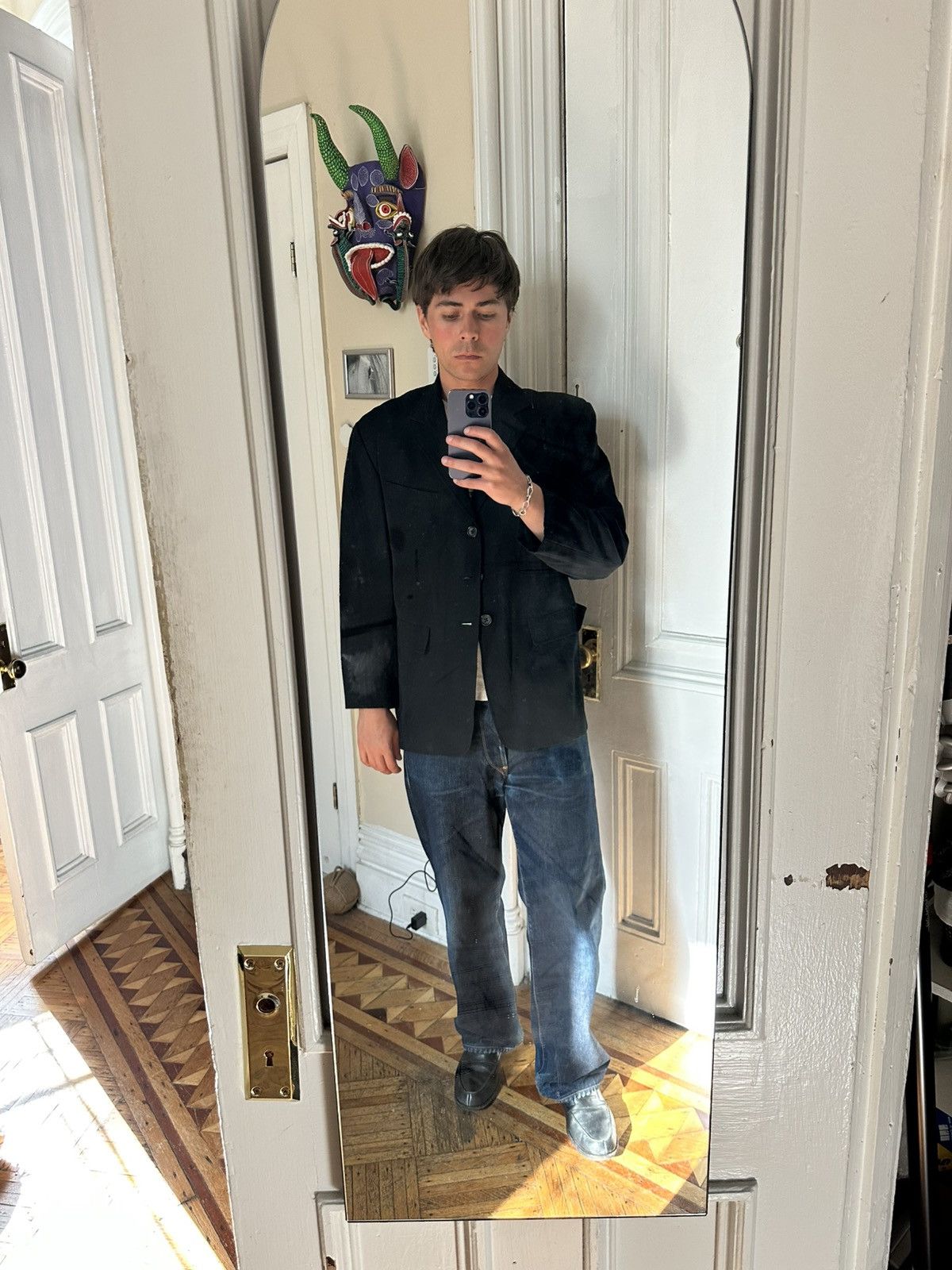 Yohji Yamamoto Yohji Yamamoto Wool Oversized Blazer Size 40S - 4 Thumbnail