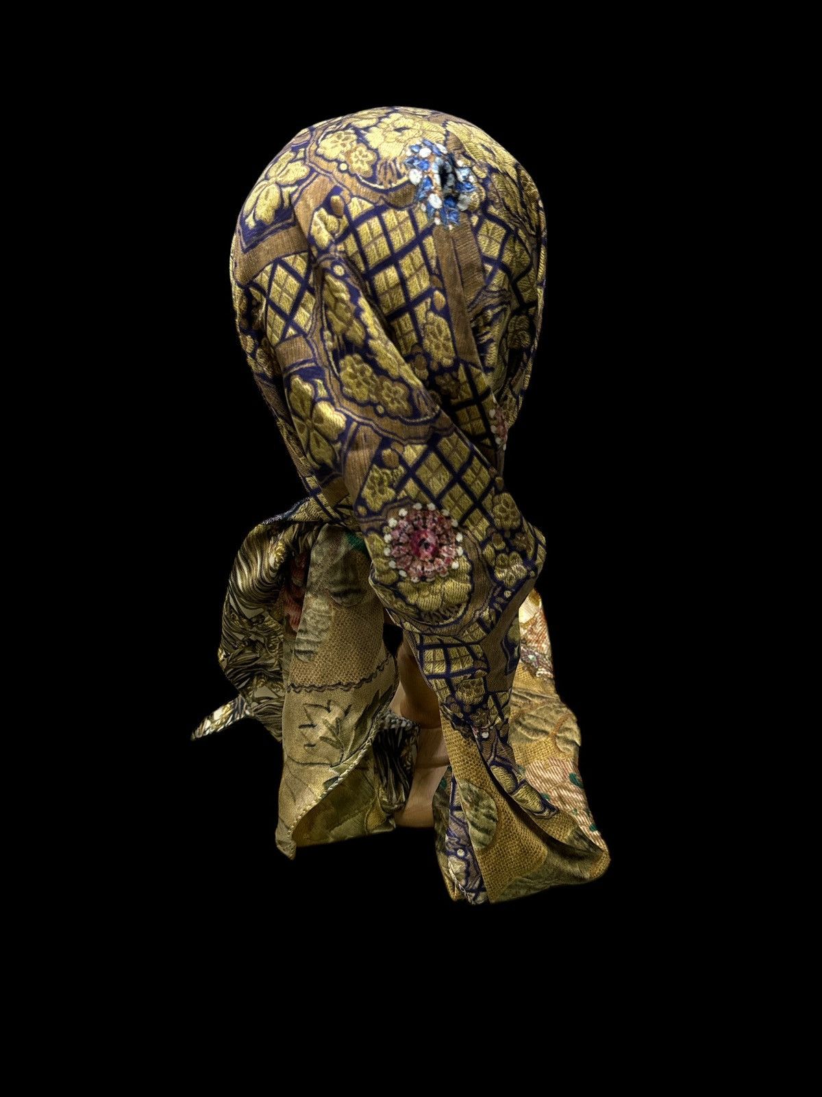 Pierre-Louis Mascia VINTAGE SILK SCARF FLORAL PATTERN AND RIBBON Size ONE SIZE - 4 Thumbnail