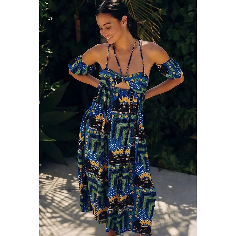 Anthropologie João Incerti Strappy Maxi with Removable Drop Shoulder Sleev Size XS / US 0-2 / IT 36-38 - 1 Thumbnail