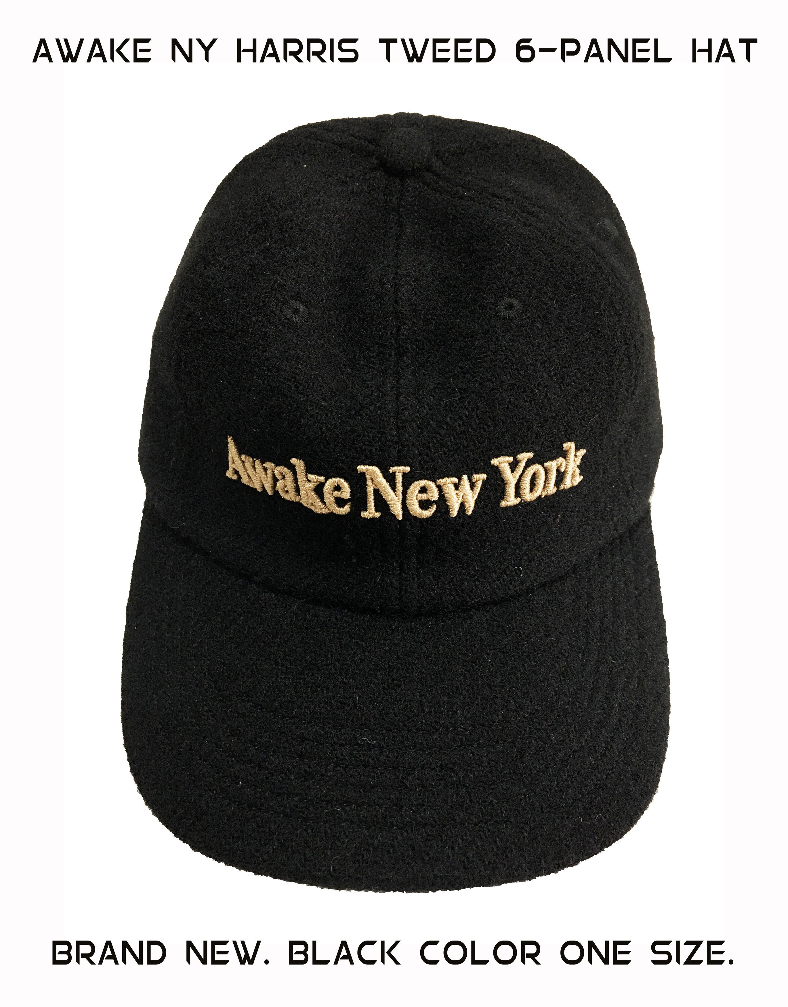 Awake NY Awake NY Embroidered Logo Harris Tweed 6-Panel Hat Black Size ONE SIZE - 1 Thumbnail