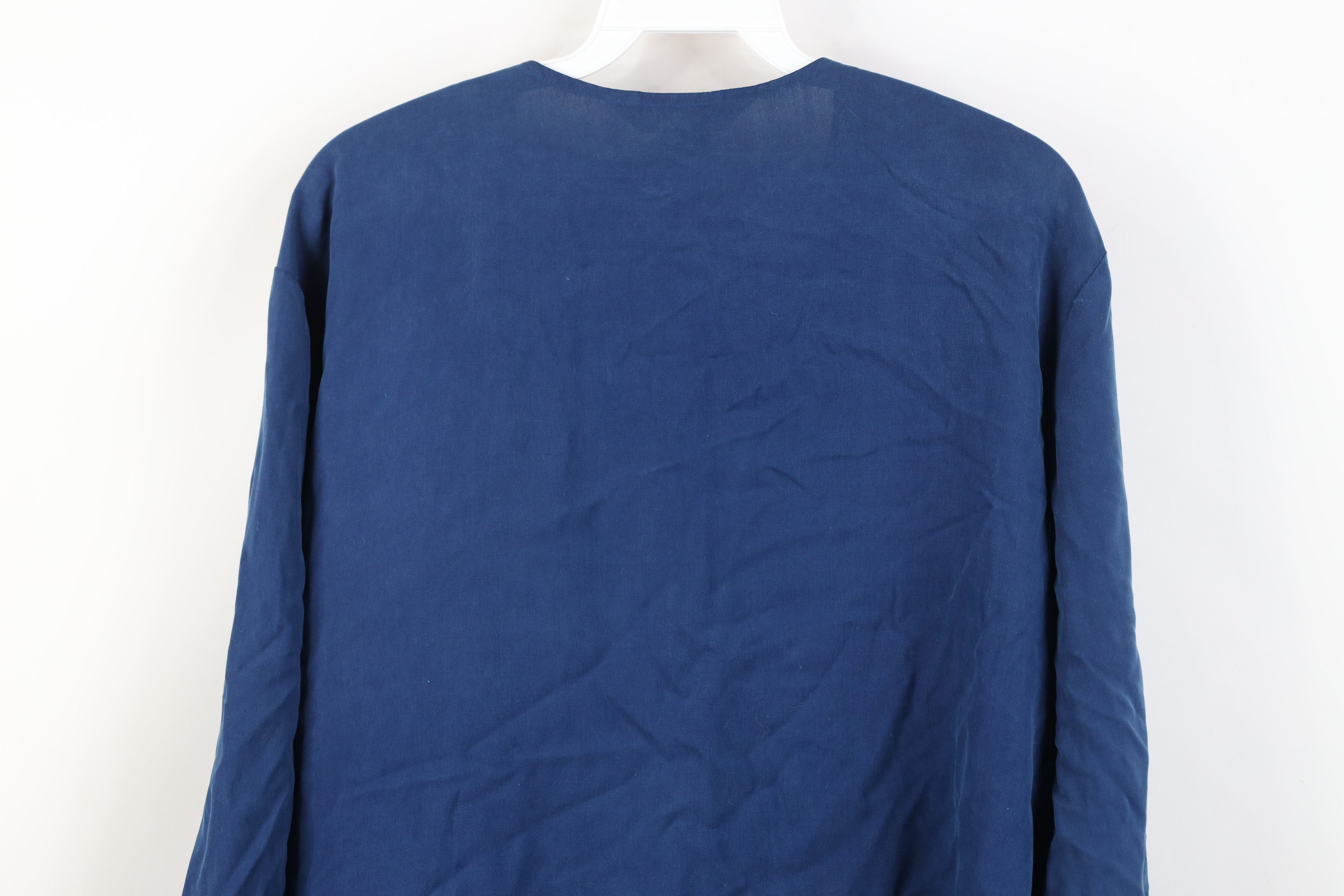 Vintage Vintage 90s Streetwear Oversized Silk Button Shirt Blue Size M / US 6-8 / IT 42-44 - 13 Thumbnail