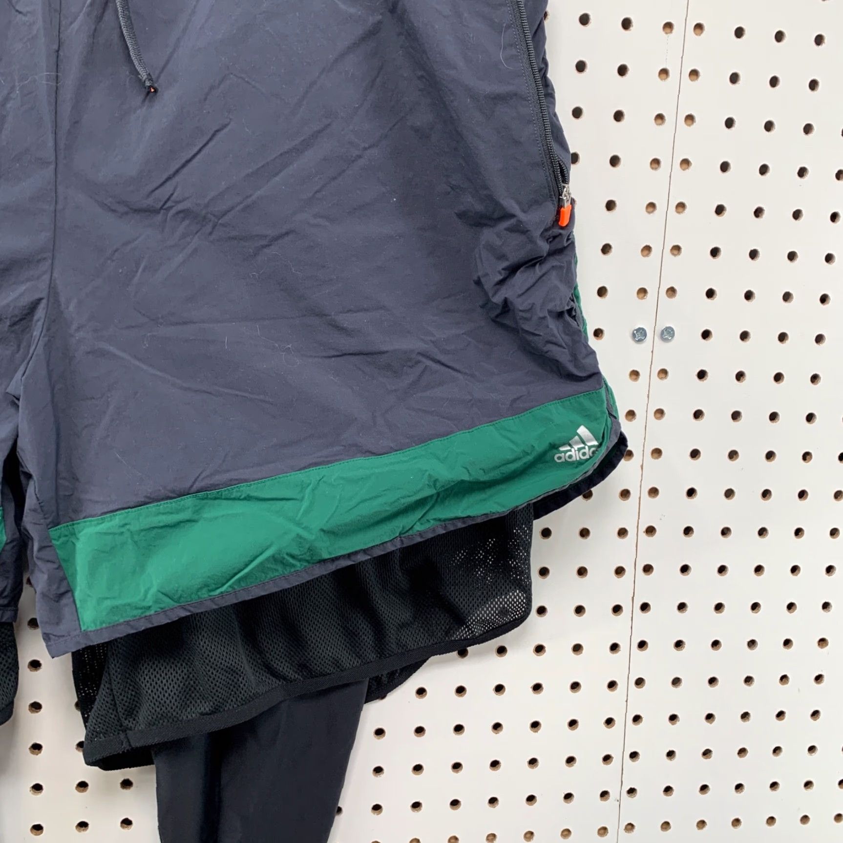 Adidas Adidas Running Shorts Mens XL Blue Green Compression Lined Zip Pockets Size US 36 / EU 52 - 6 Thumbnail