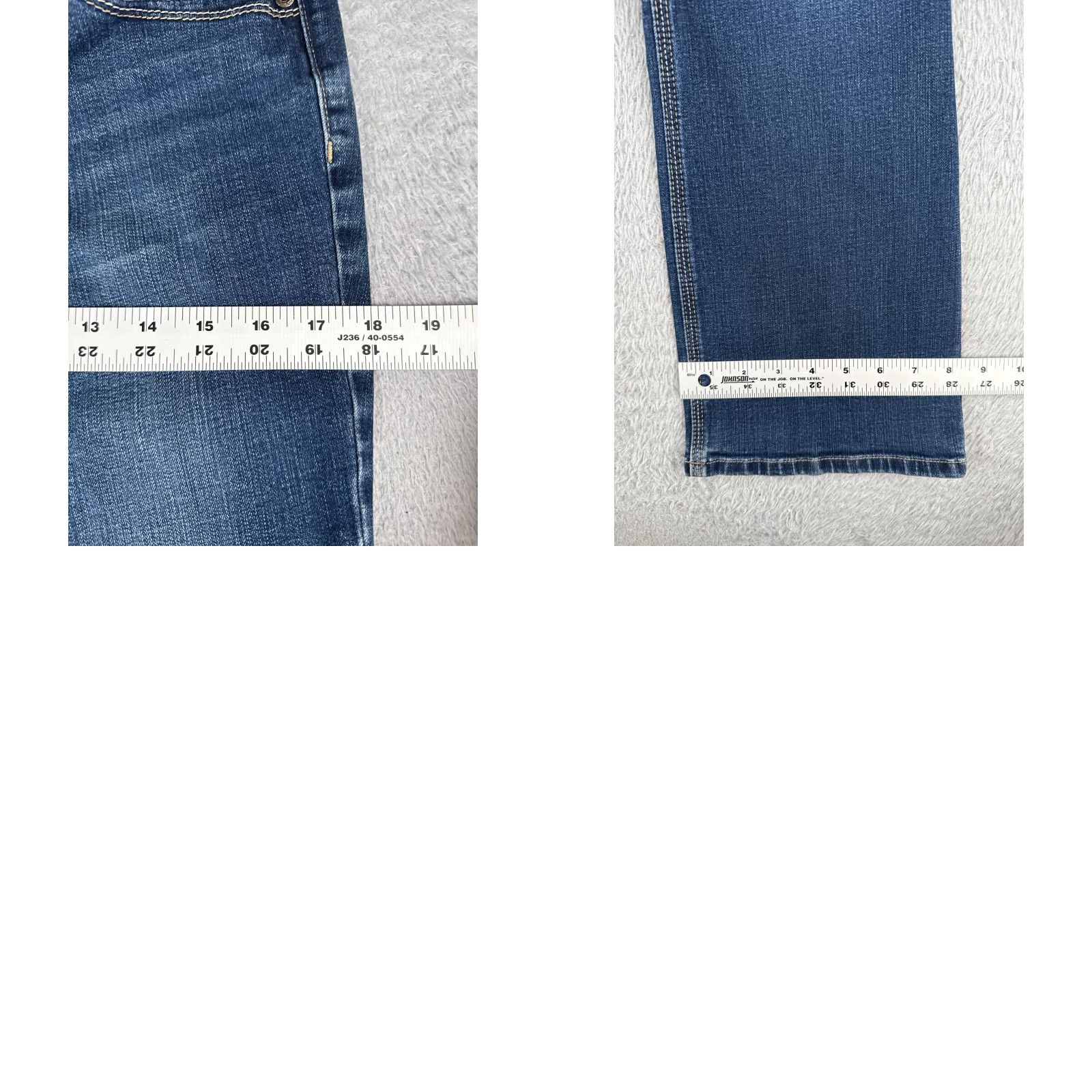 Vintage Chicos Jeans Women Bootcut Jeans 00 Blue Cotton Blend Denim Low Rise 28x30 5-Pocket Designer American Classic Logo Embroidered Slim Size 24" / US 00 / IT 34 - 9 Thumbnail