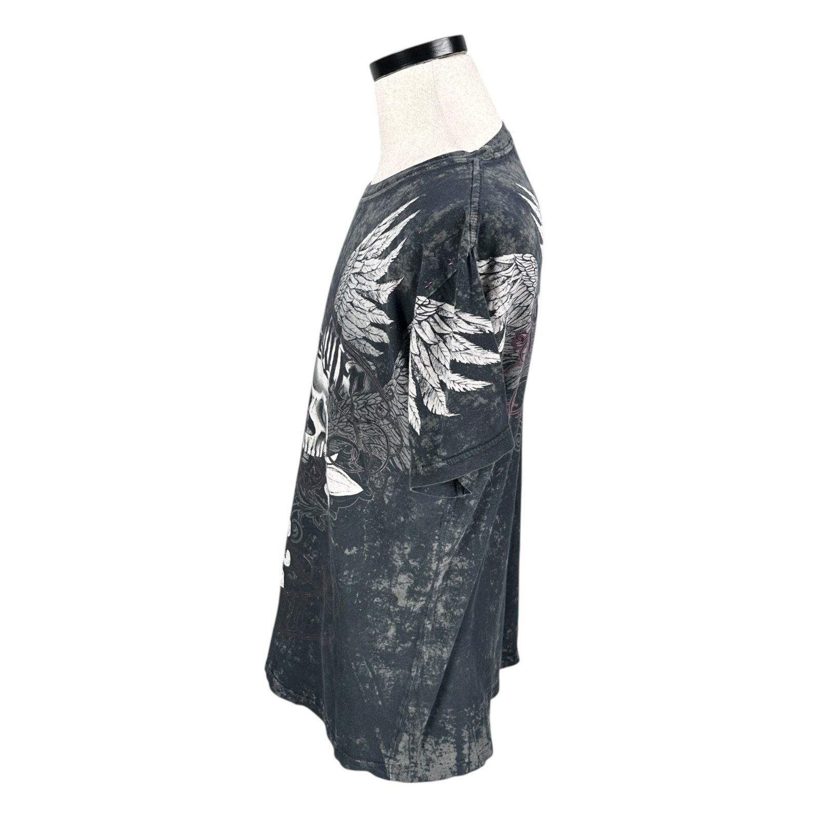 Other AXR Xzavier T-Shirt Men Large Gray Skull & Wings Cotton Y2K Size US L / EU 52-54 / 3 - 3 Thumbnail