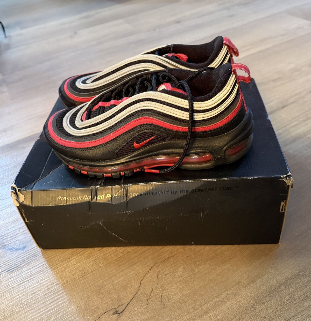 Nike Nike Air Max 97 Black/Red/Silver Size US 6 / IT 36 - 2 Thumbnail