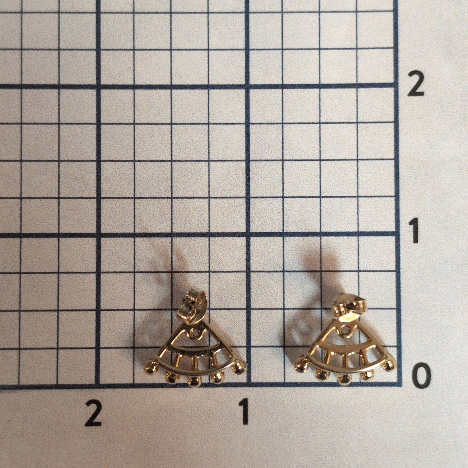 Other Dainty VTG Gold-Tone & Faux Pearl Fan-Shaped Jacket Earrings Size ONE SIZE - 6 Thumbnail