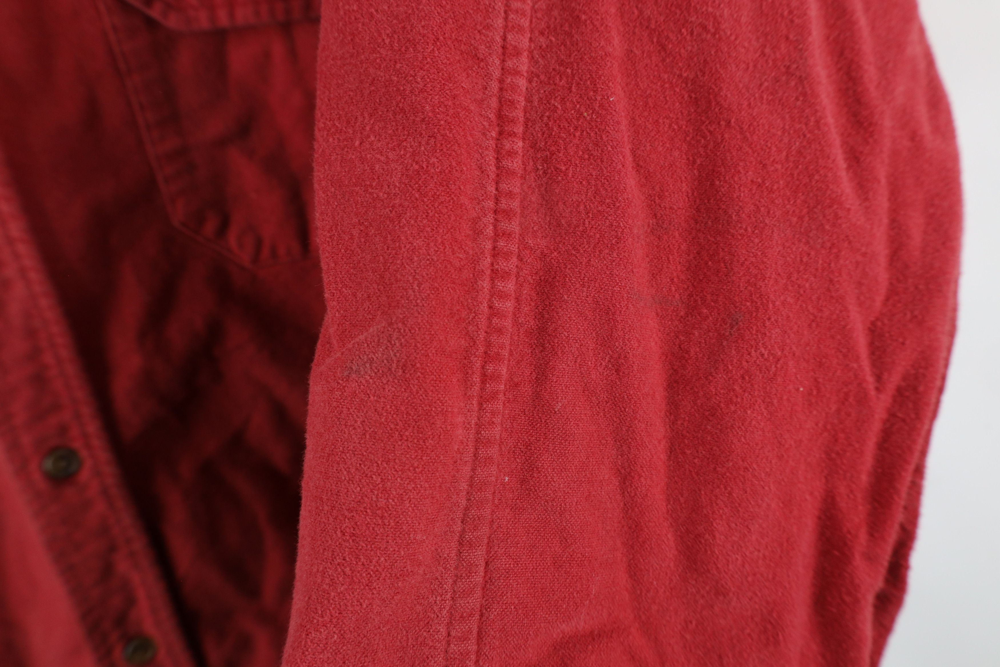 Lands' End × Vintage Vintage 90s Lands End Chamois Cloth Button Down Shirt Red Size US XL / EU 56 / 4 - 5 Thumbnail