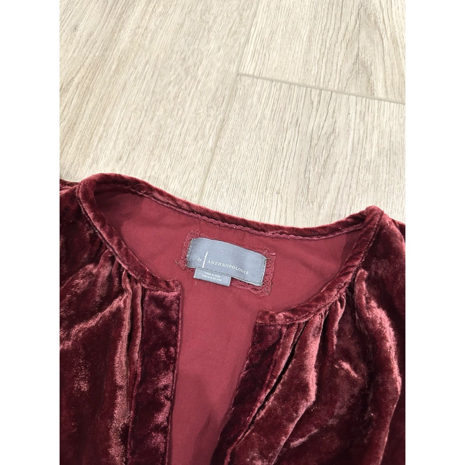 Anthropologie Anthropologie Dress Womens Small Somerset Maxi Velvet Wine Burgundy Tiered Size S / US 4 / IT 40 - 5 Thumbnail