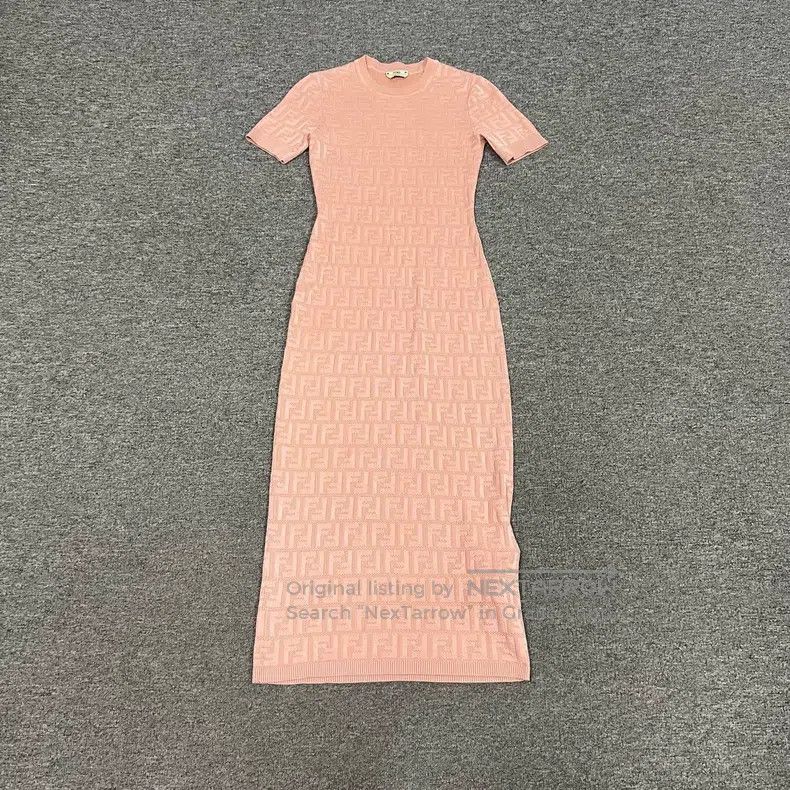 fendi pink viscose dress FENDI Silk Maxi Dress | Pink