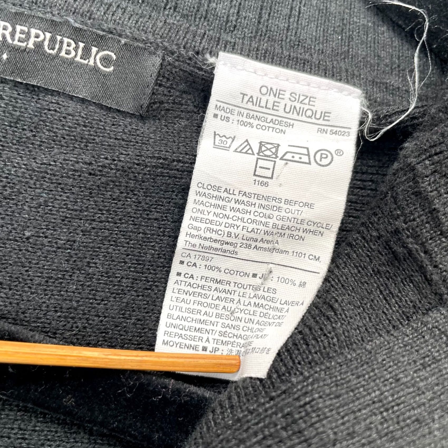 Banana Republic Banana Republic Sweater Women Black Poncho Cotton Mock Neck Quarter Zip Boho Size ONE SIZE - 5 Thumbnail