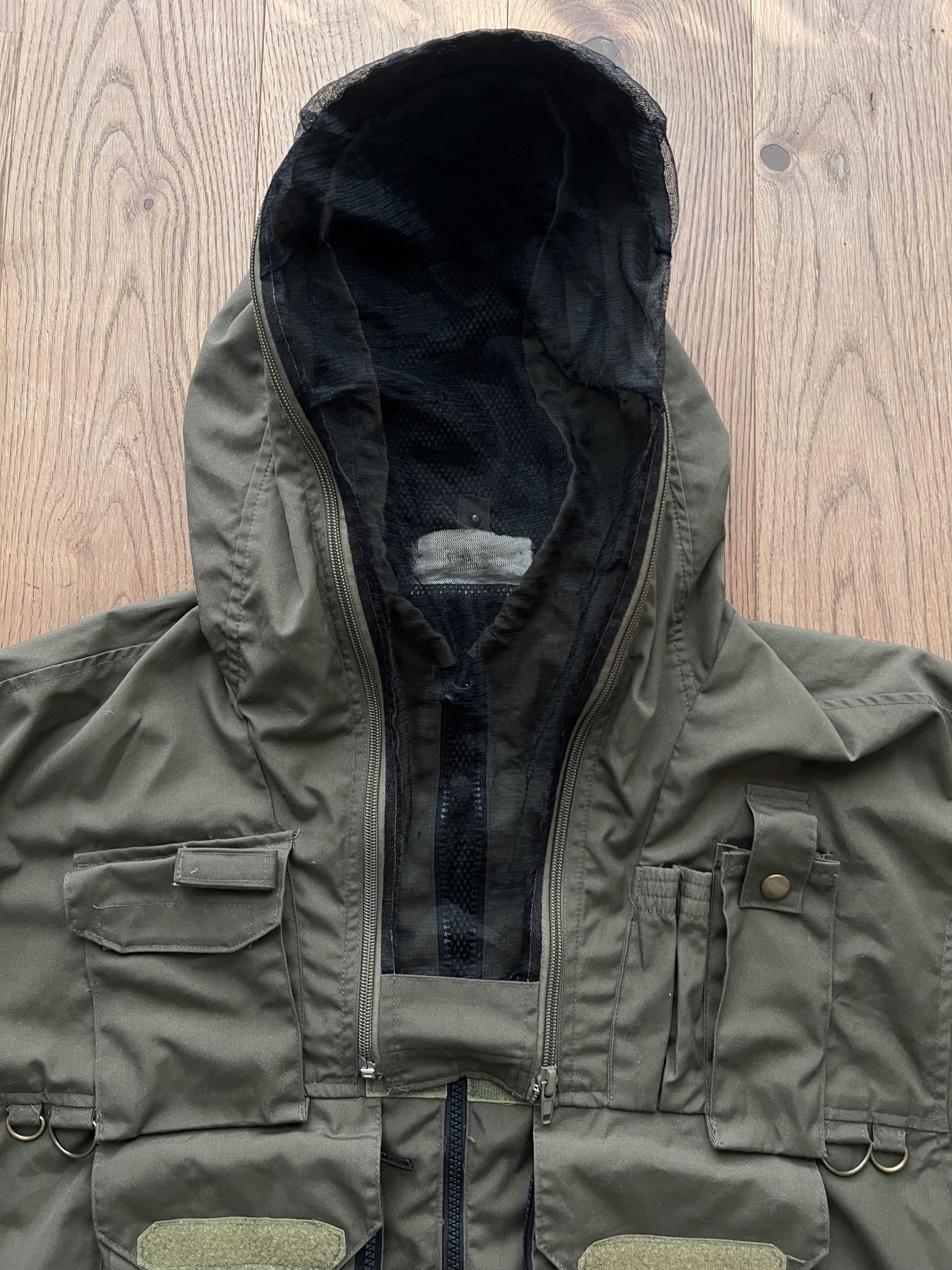 Schott Crazy VTG 90s multipocket army fishing mesh mask crop jacket Size US L / EU 52-54 / 3 - 9 Thumbnail