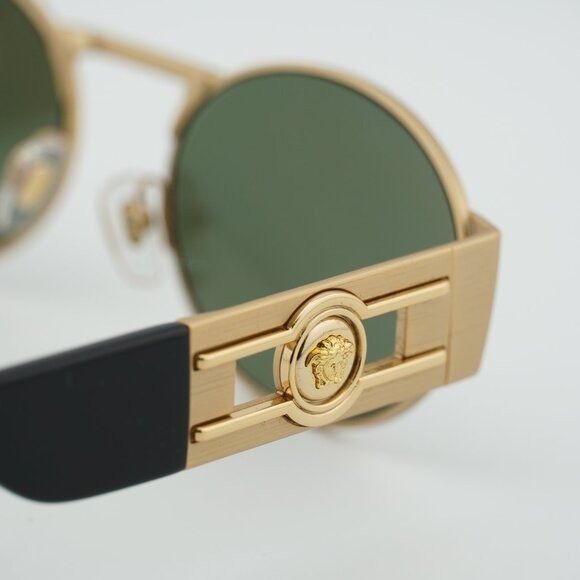 Versace Versace VE2264 100230 Sunglasses Gold Oval Frame, Green Size ONE SIZE - 5 Thumbnail