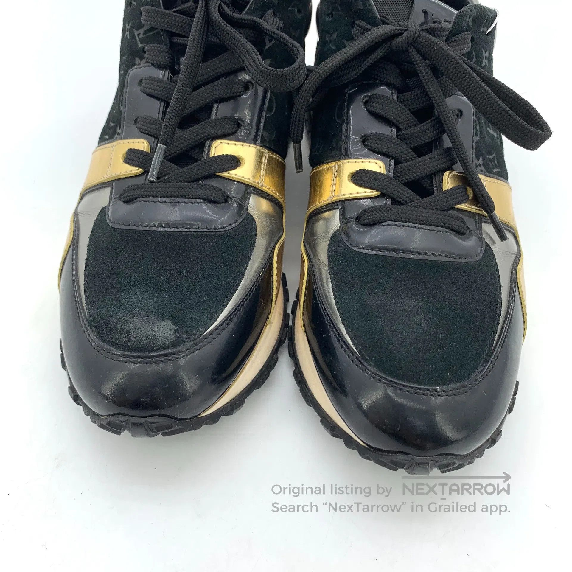 Louis Vuitton Louis Vuitton Black Logo Monogram Velvet Lace-Up Casual Fl Size US 7 / IT 37 - 9 Thumbnail