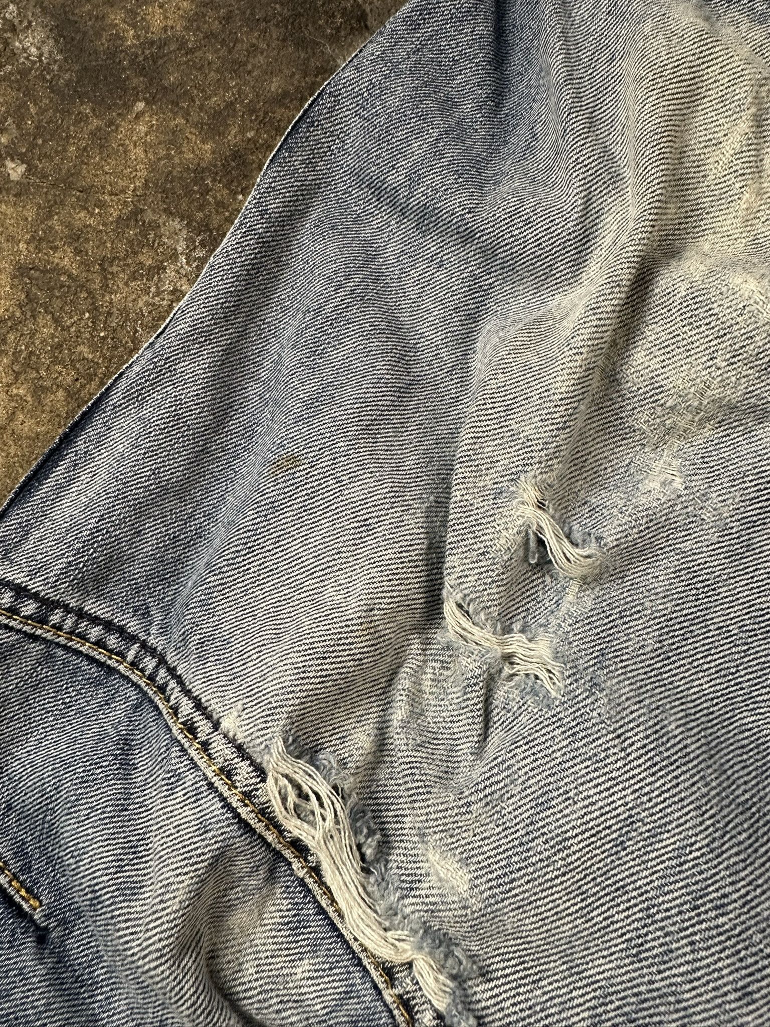 JNCO × Vintage Y2k JNCO Style Fishbone Faded Oversized Jeans Shorts Jorts Size US 34 / EU 50 - 5 Thumbnail