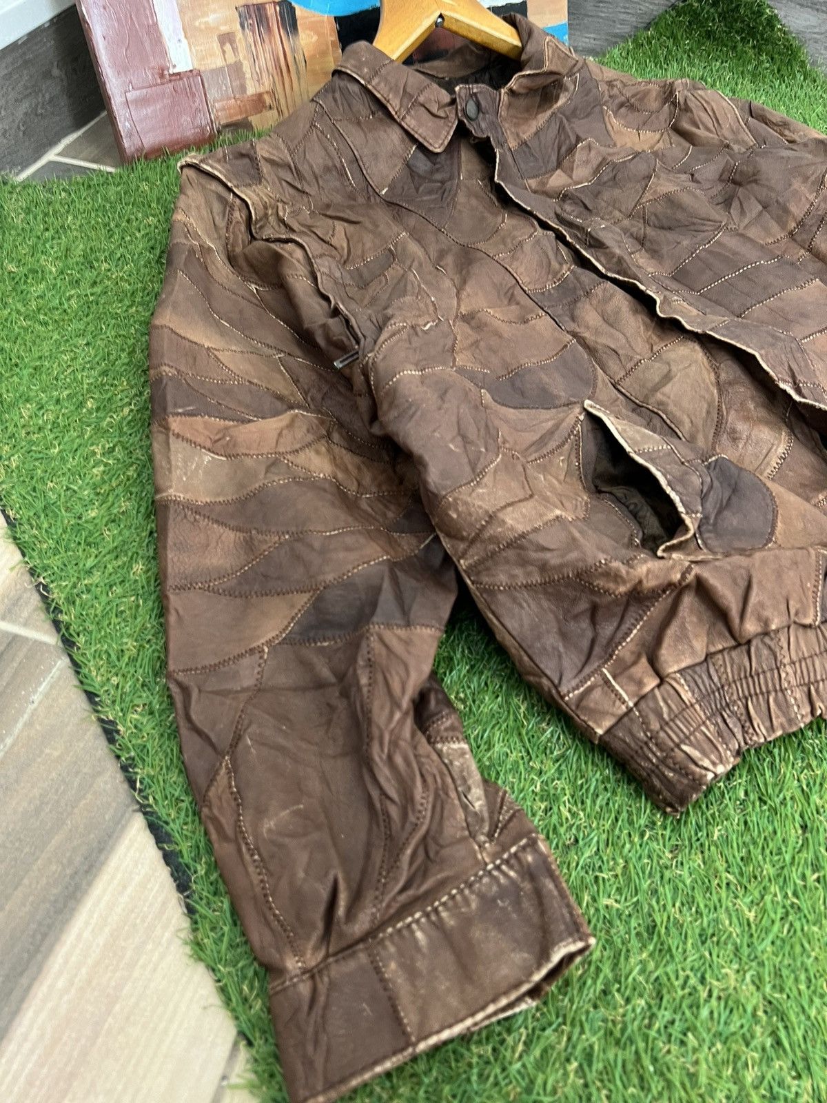 Vintage Y2K Faux Leather Patchwork Jacket like cdg yohji jpg 00s Size US L / EU 52-54 / 3 - 7 Thumbnail