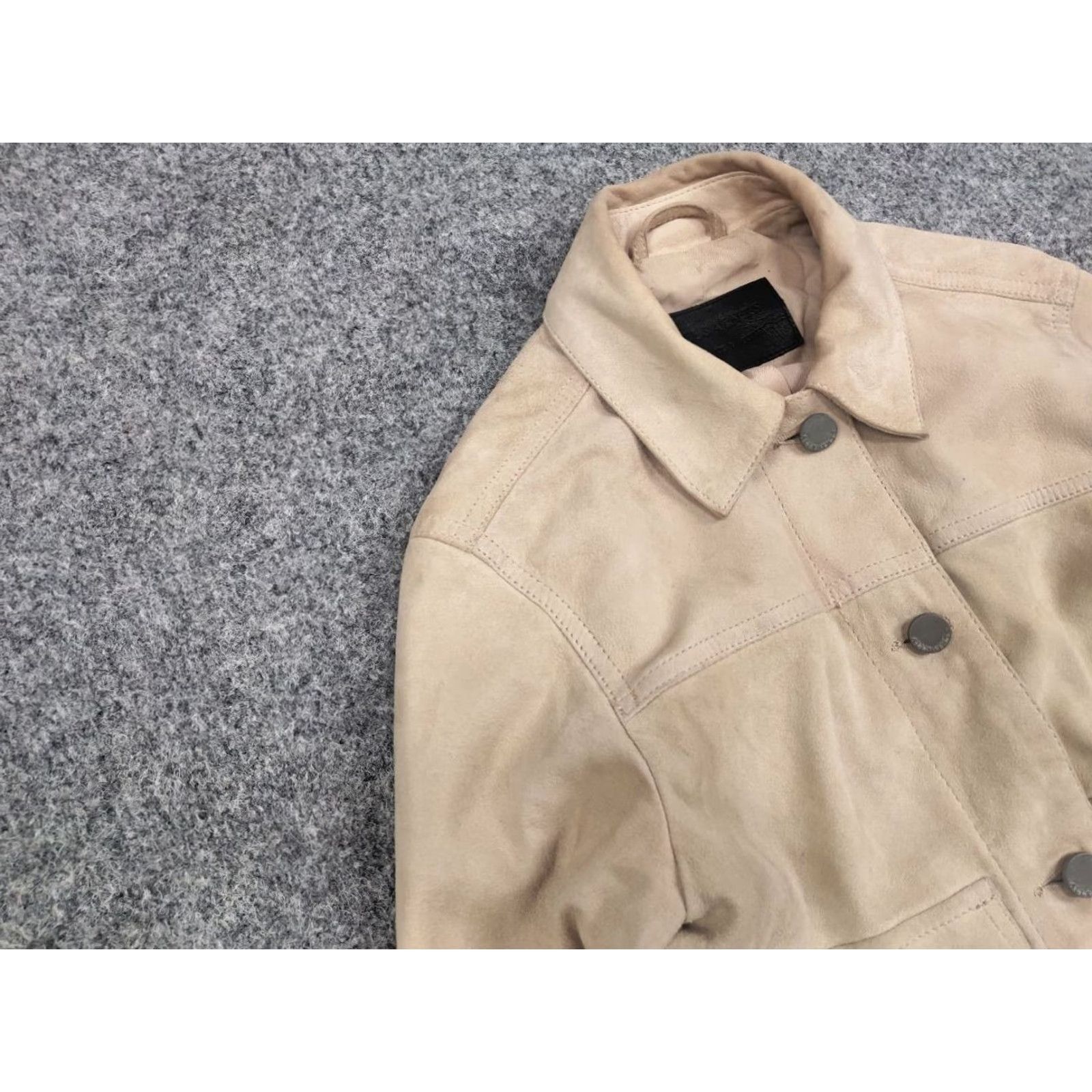 Allsaints VINTAGE Allsaints Sukes Suede Leather Dusty Pink Beige Jacket Size XS / US 0-2 / IT 36-38 - 7 Thumbnail